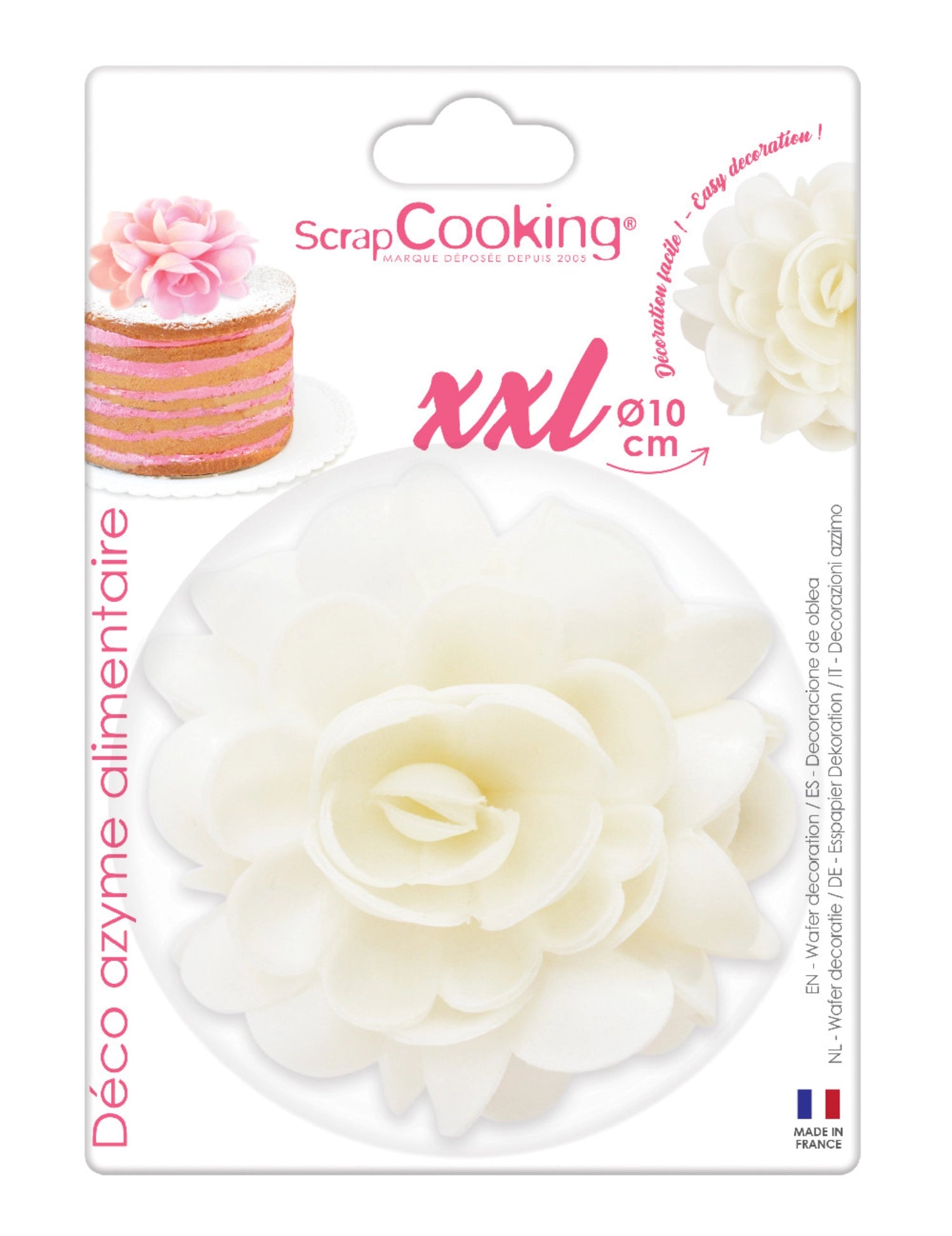 XXL WAFER DEKO. Gâteau topper 10 cm blanc