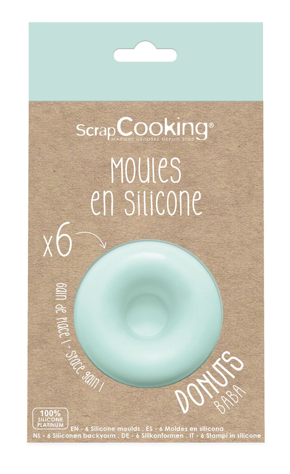 Backen Sie mit dem 6er Set Silikonform Donuts von Scrap Cooking kreative Donuts, die gesund und einfach zuzubereiten sind!