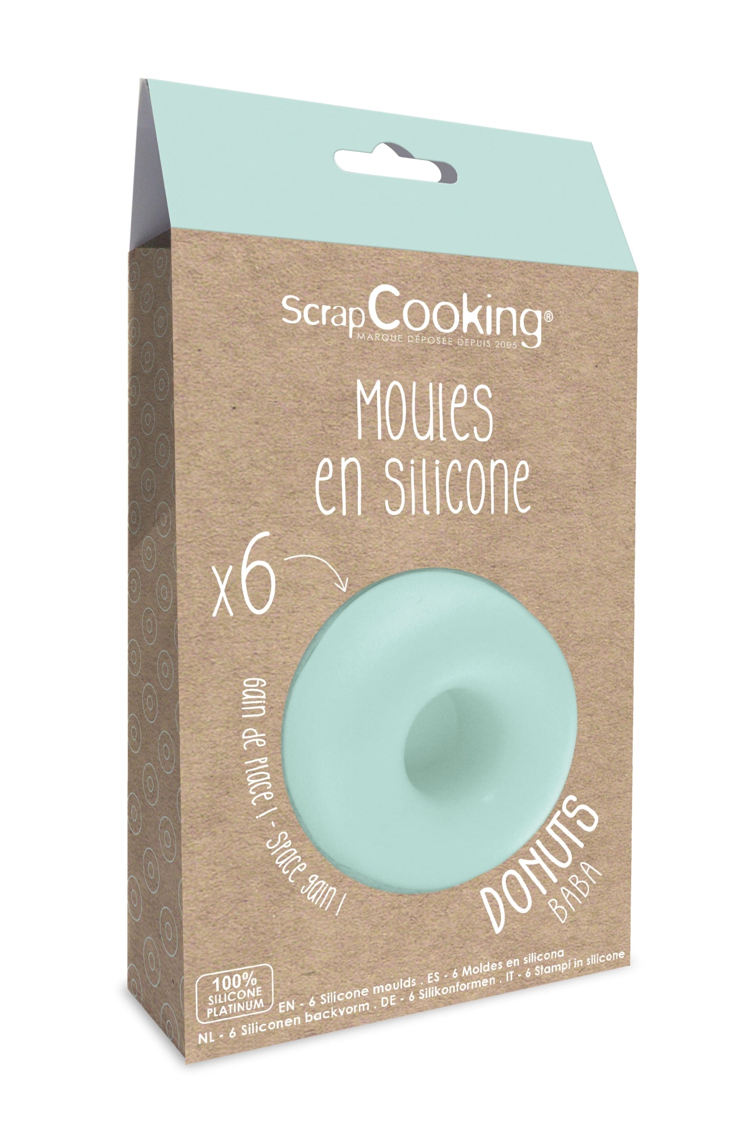 Sechsteiliges Silikonform-Set für Donuts in lebhaften Farben, perfekt für kreative Backprojekte und müheloses Reinigen.