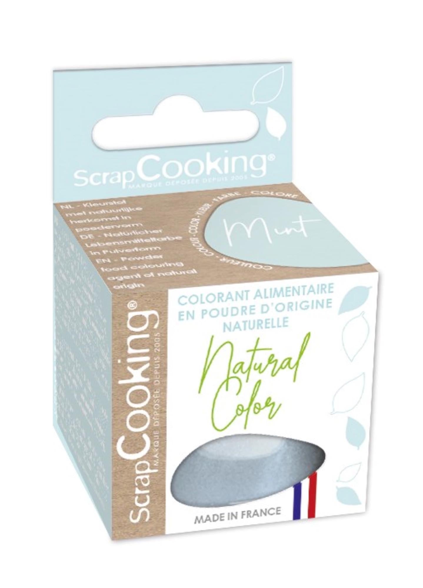 Entdecken Sie den natürlichen Farbstoff Mint-blau von Scrap Cooking. Ideal für Kuchen, Kekse und mehr. Vegan, glutenfrei und einfach zu verwenden!