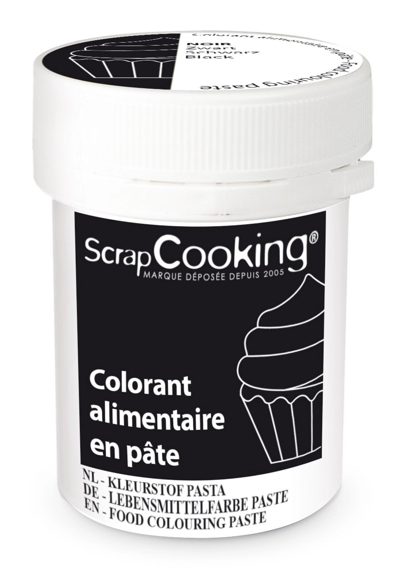 Entdecken Sie die Lebensmittelfarbe Paste Schwarz 20g von Scrap Cooking. Ideal zum Färben von Fondant, Teig und Buttercreme. Hochwertig, intensiv und gesund!