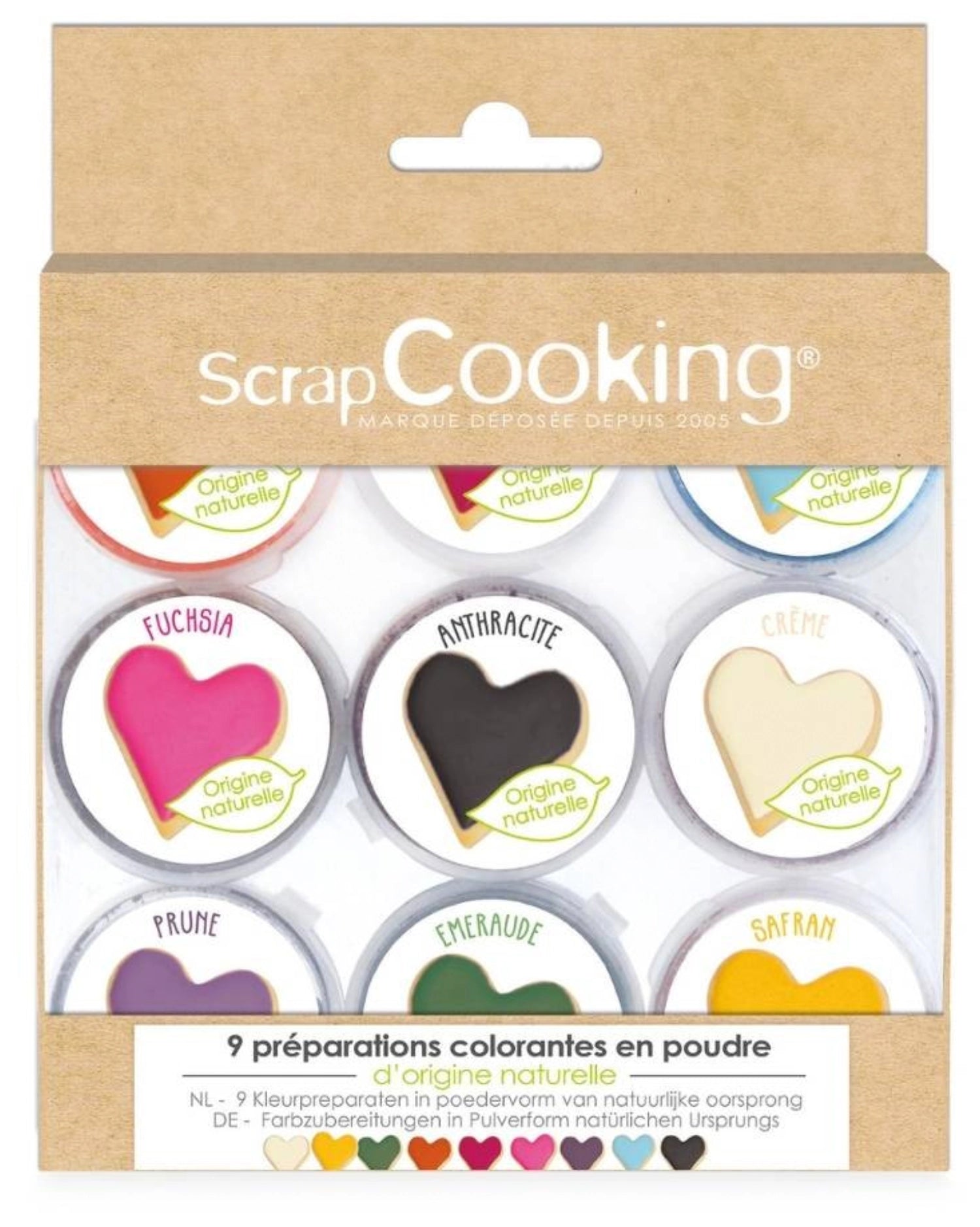 Set of 9 natural food colors