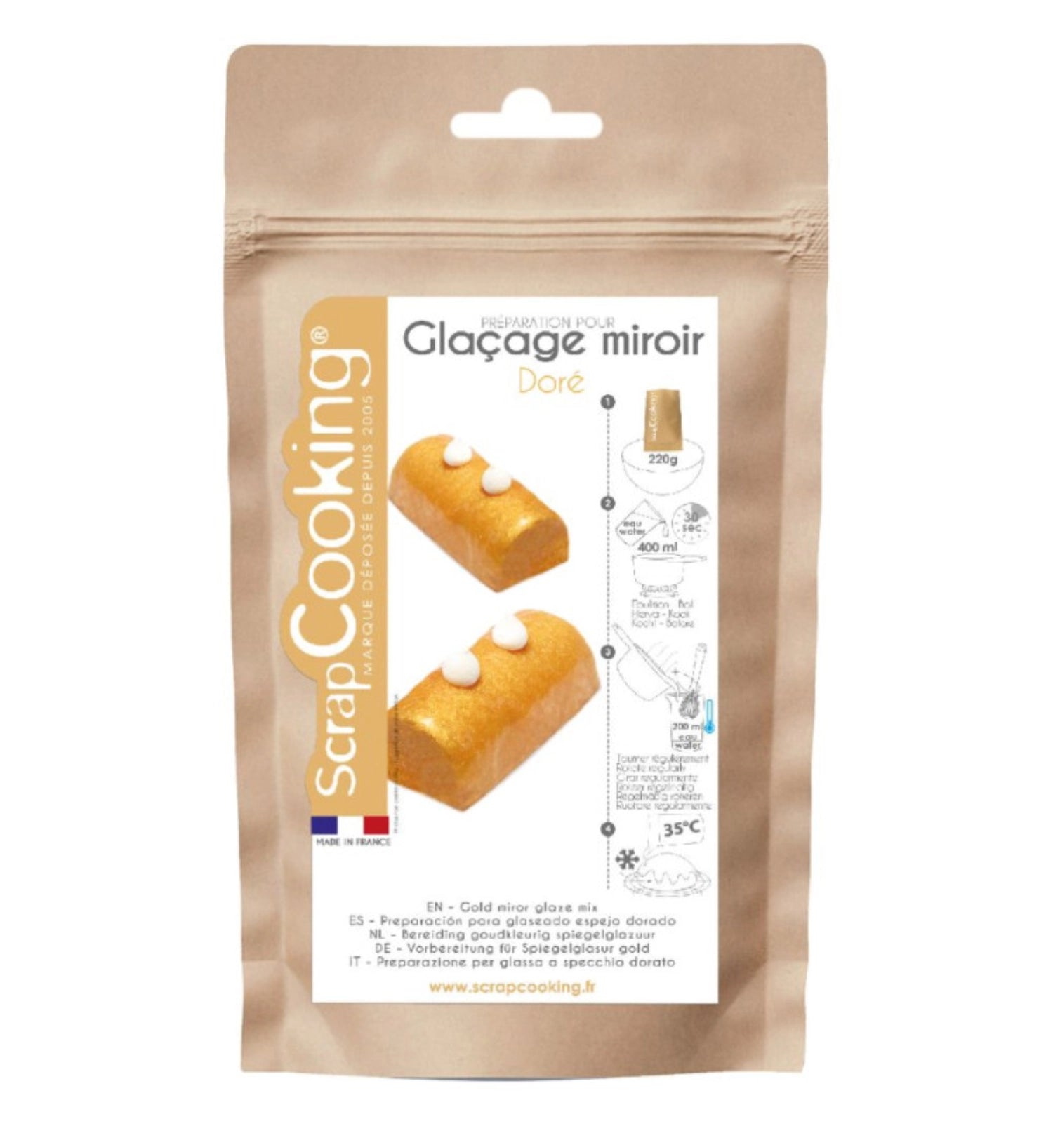 Ready mix mirror glaze gold 220g