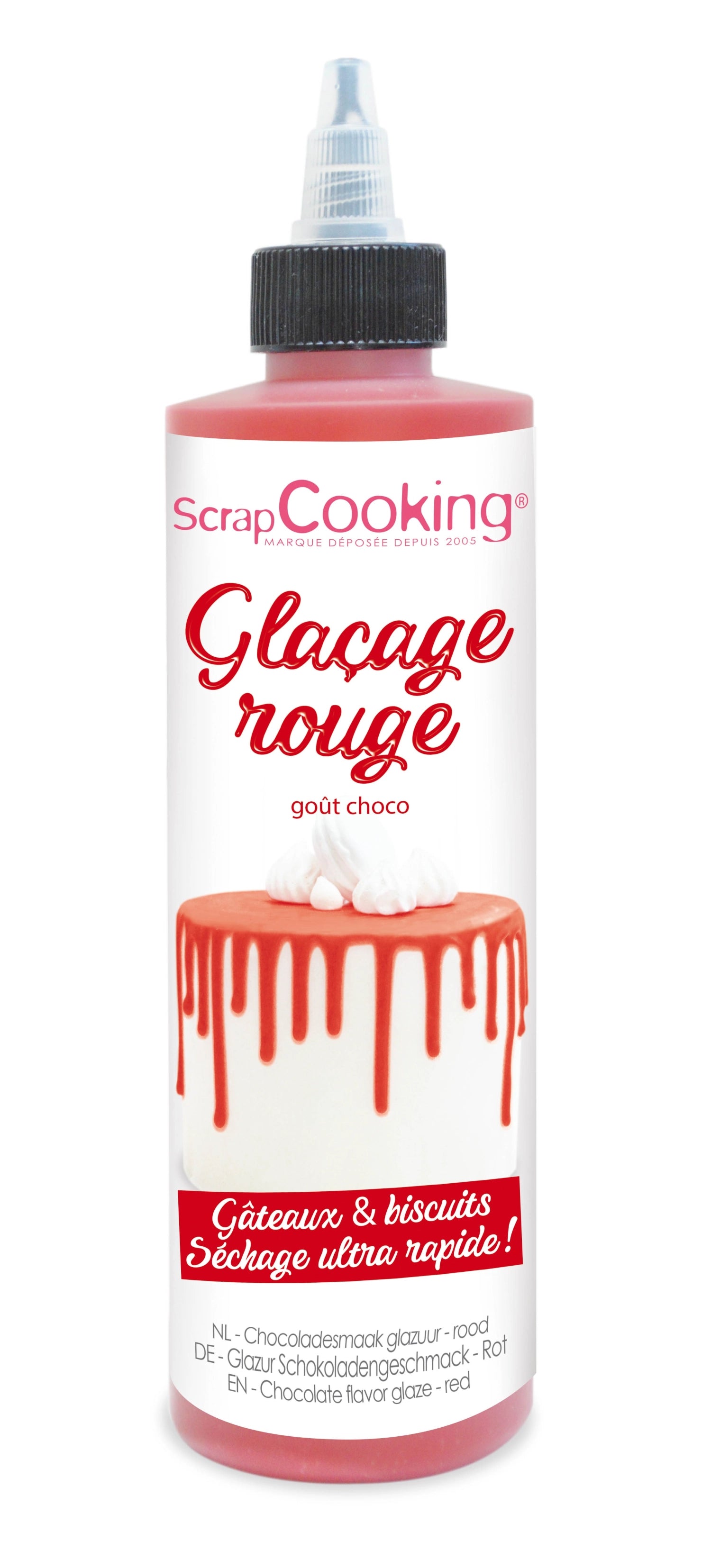 Schokoladengeschmacksglasur Drip Cake, Rot 130g