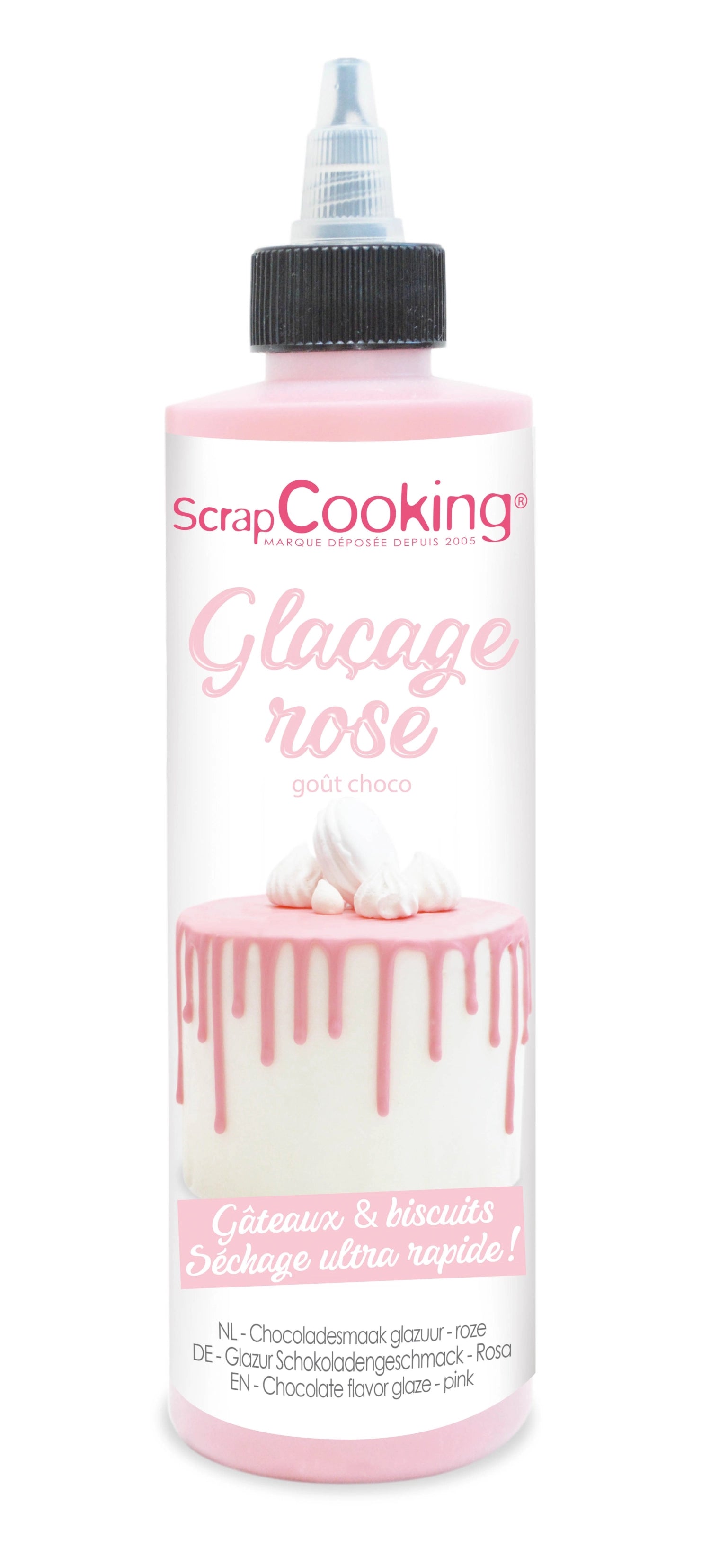 Entdecken Sie die Scrap Cooking Schokoladengeschmacksglasur Drip Cake in rosa (130g) – ideal für kreative Backideen mit intensivem Schokoladengeschmack!