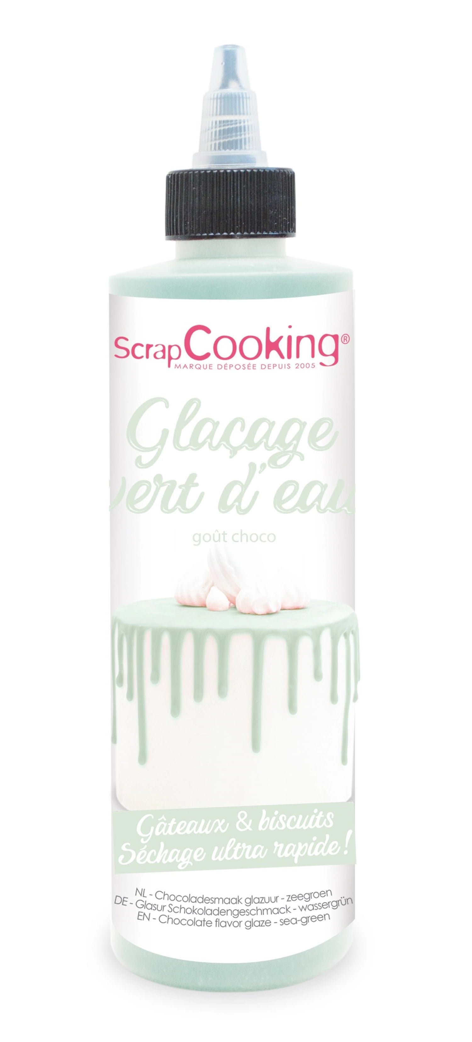 Entdecken Sie die Scrap Cooking Schokoladengeschmacksglasur Drip Cake in grün (130g) für köstliche Drip Cakes. Einfach anzuwenden, ideal für jeden Anlass!