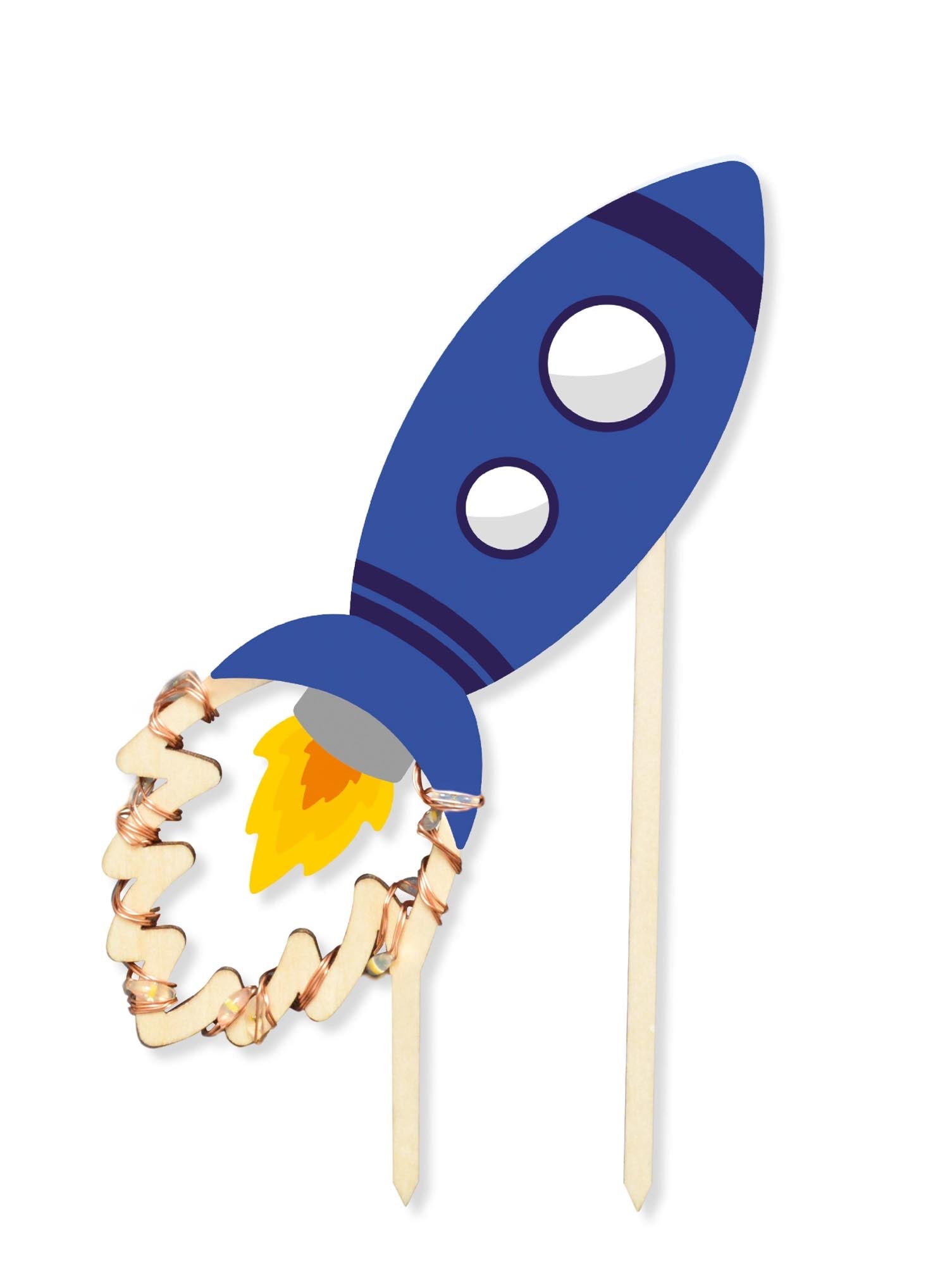 Galaktischer LED-Cake Topper von Scrap Cooking für Weltraumfans.