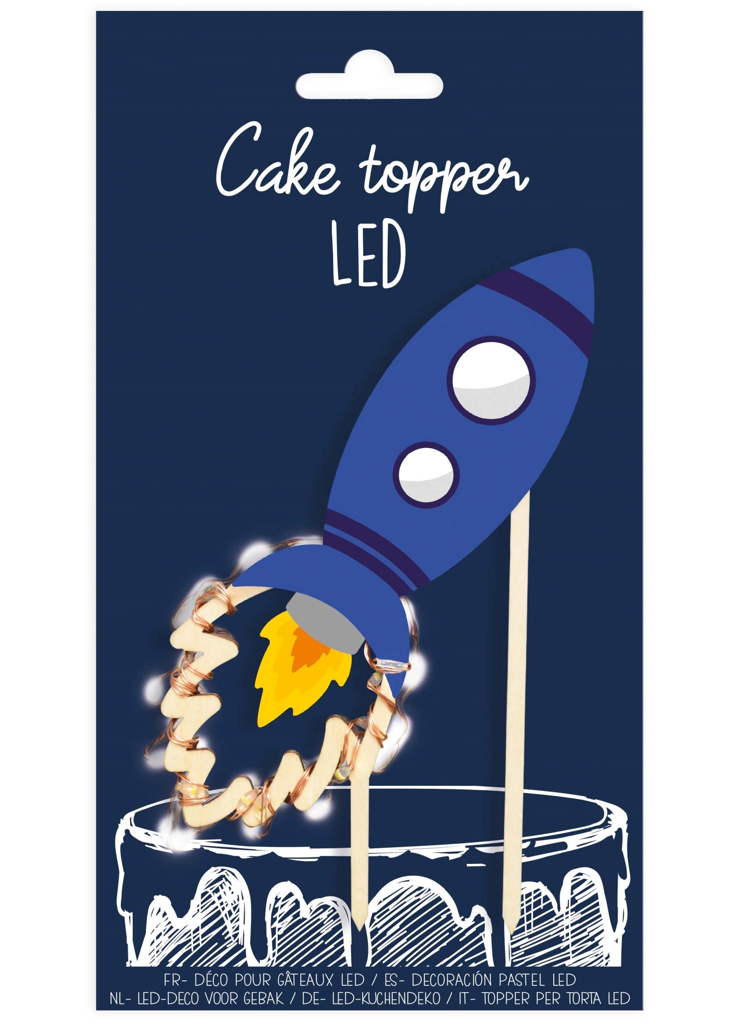 Gâteau de gâteau avec espace d'éclairage LED