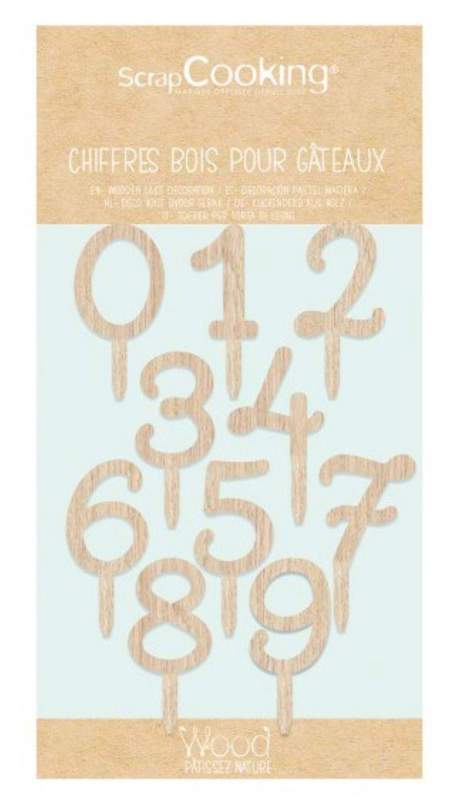 Cake Topper Holz, Zahlen 0-9