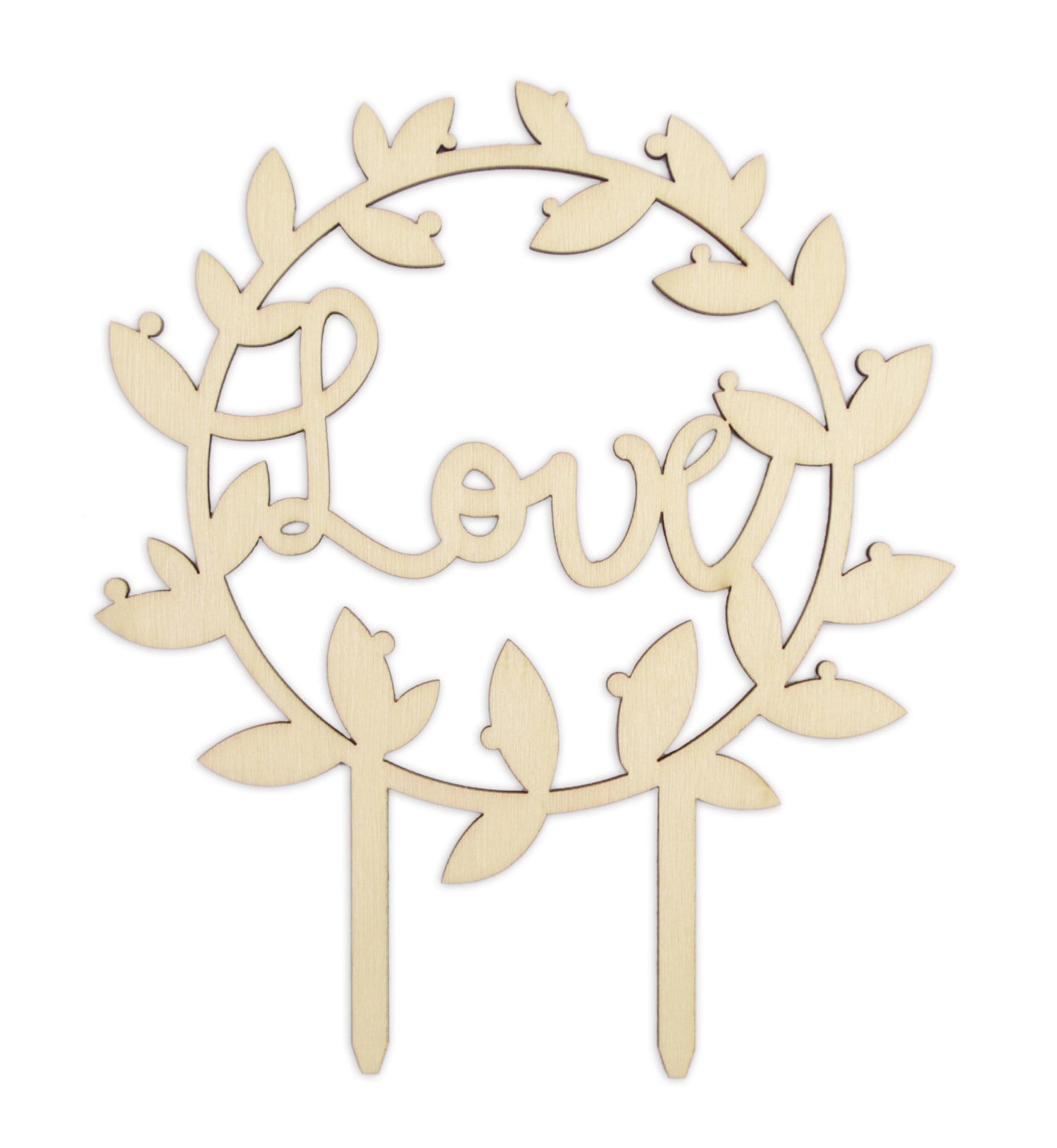 Wooden Cake Topper Love