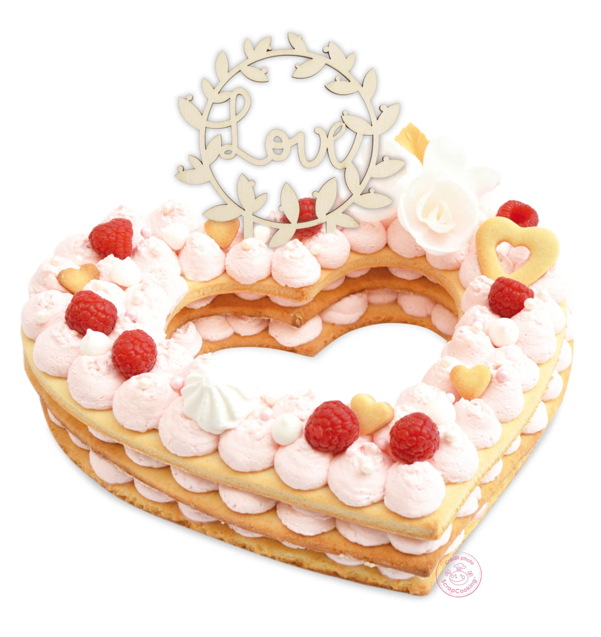 Cake Topper aus Holz Love in Braun präsentiert im Onlineshop von KAQTU Design AG. Backutensilien ist von Scrap Cooking