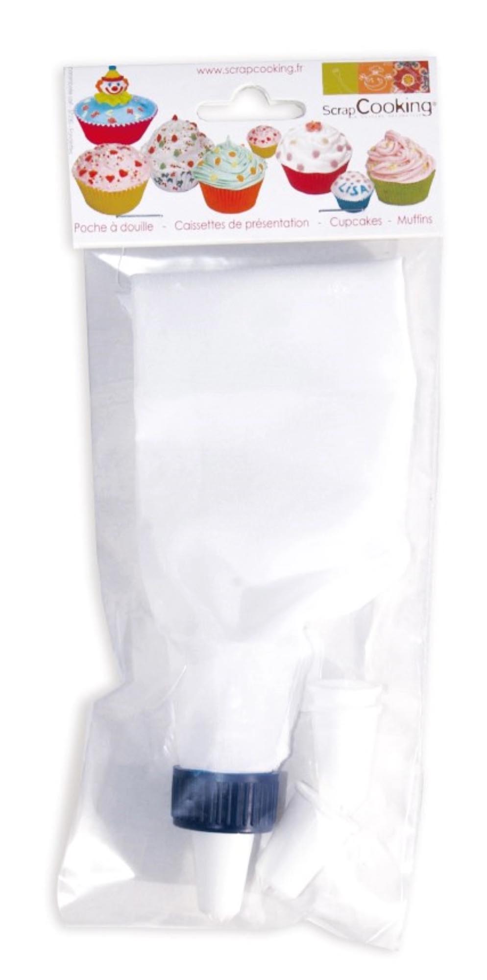 Spritzsack von Scrap Cooking: Flexibel, leicht, 4 Aufsätze für kreative Tortendekoration. Ergonomisch, spülmaschinenfest.