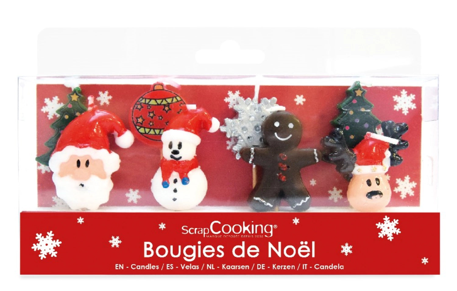 Festliches 8-teiliges Kerzen-Set "Weihnachten" von Scrap Cooking, perfekt für stimmungsvolle Weihnachtsdekoration und festliche Anlässe.
