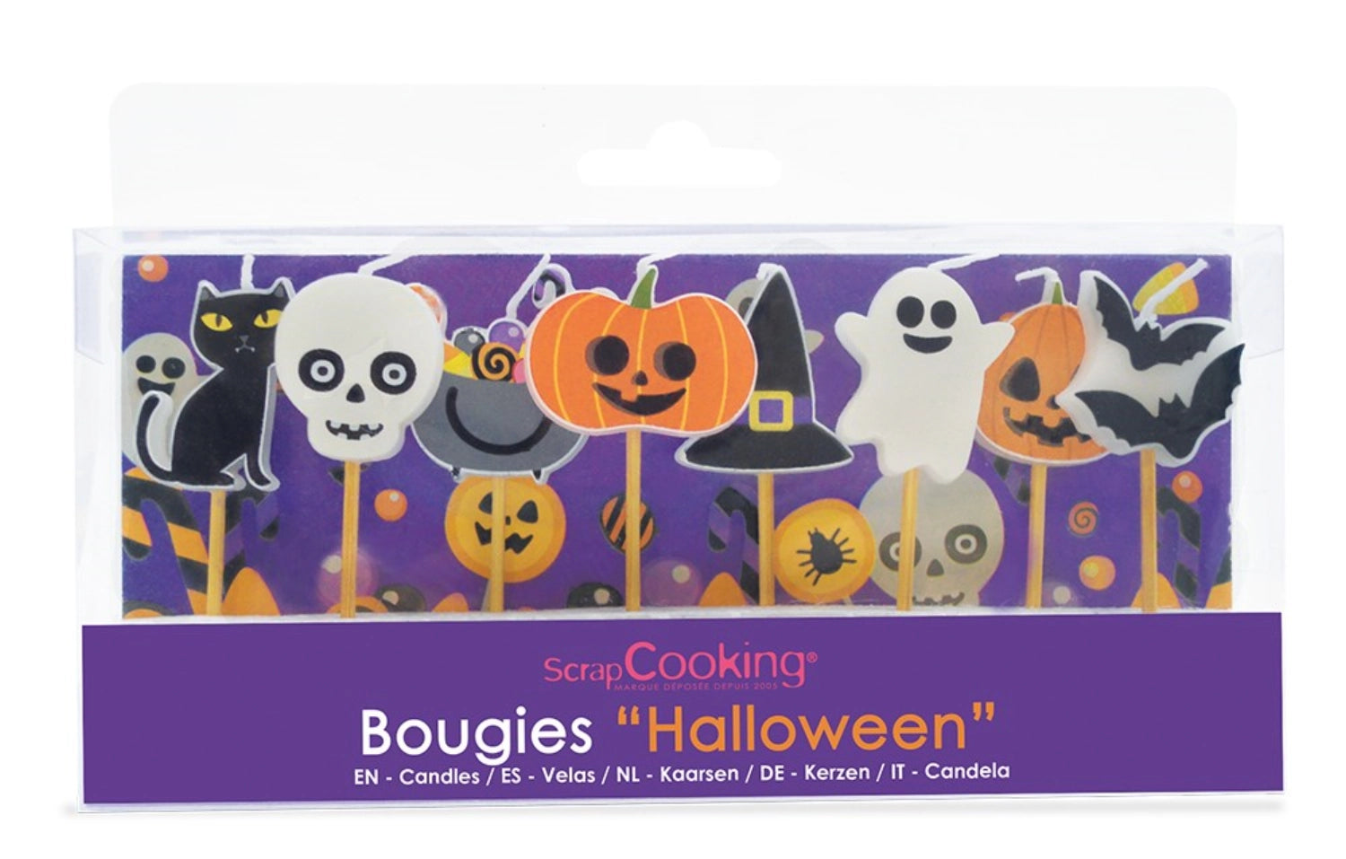 Entdecken Sie die 8 Stk. Halloween-Kerzen von Scrap Cooking. Hochwertiges Wachs, schaurige Atmosphäre, ideal für Ihre Halloween-Dekoration!