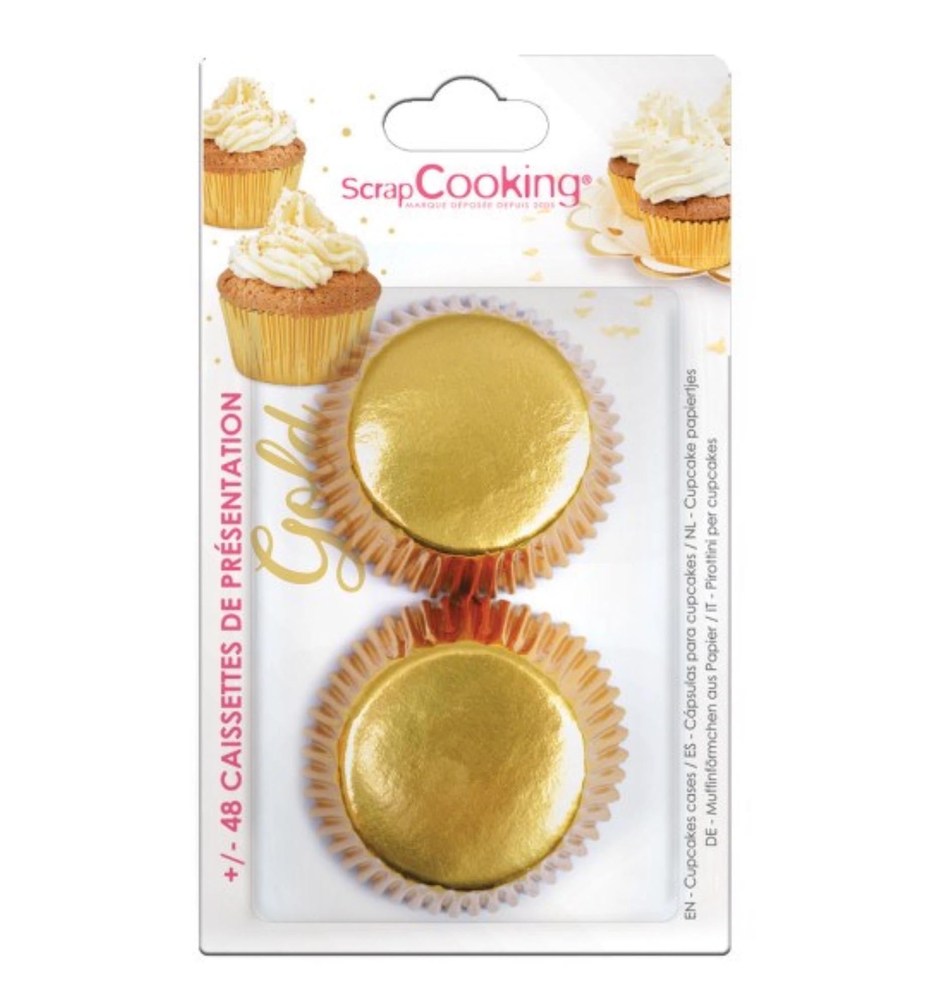 Elegante goldene Cupcake Formen von Scrap Cooking, 48 Stück.