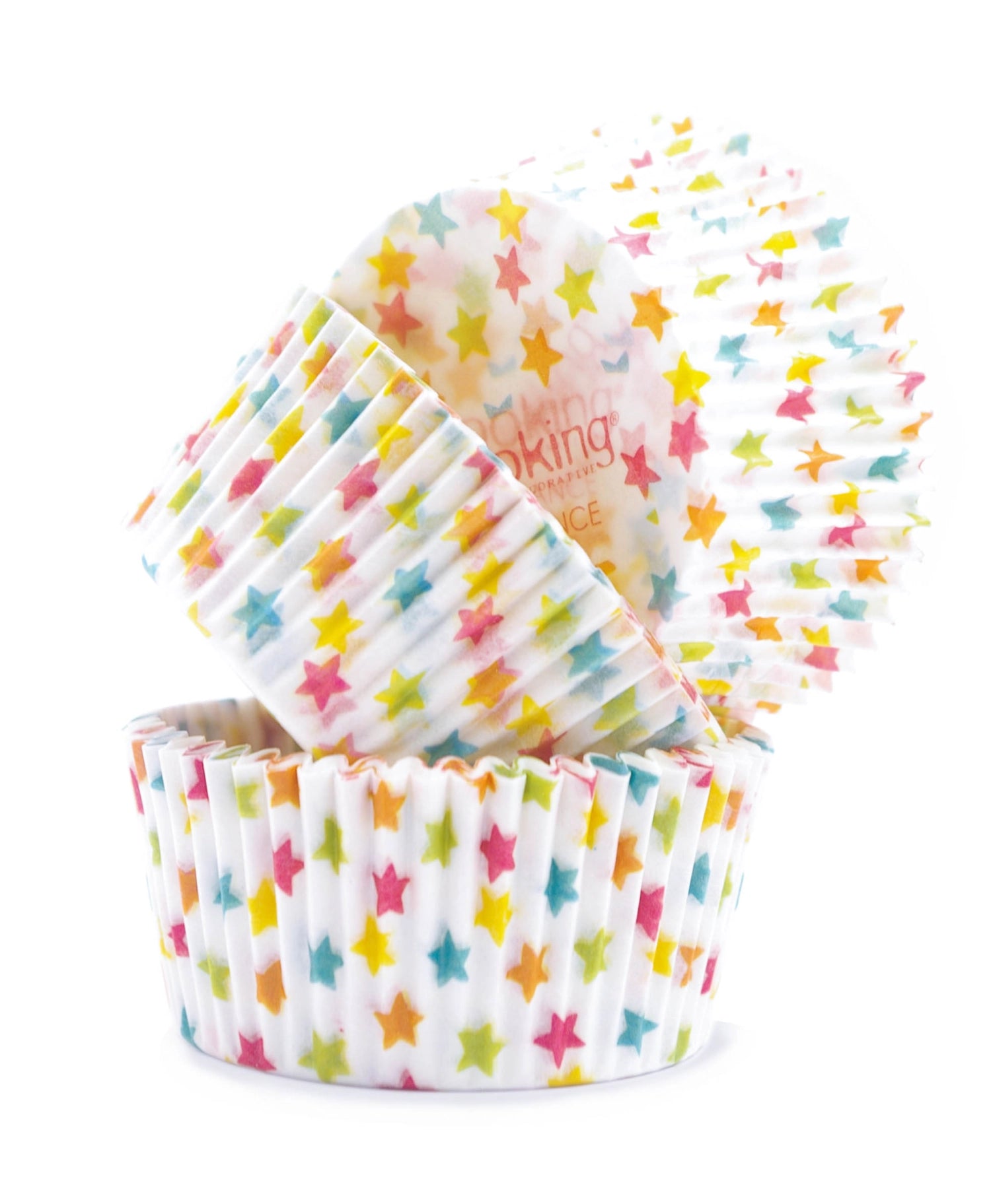 40 Papierförmchen in Sternform von Scrap Cooking, ideal für das Backen von Muffins und Cupcakes, perfekt für festliche Anlässe und kreative Backideen.