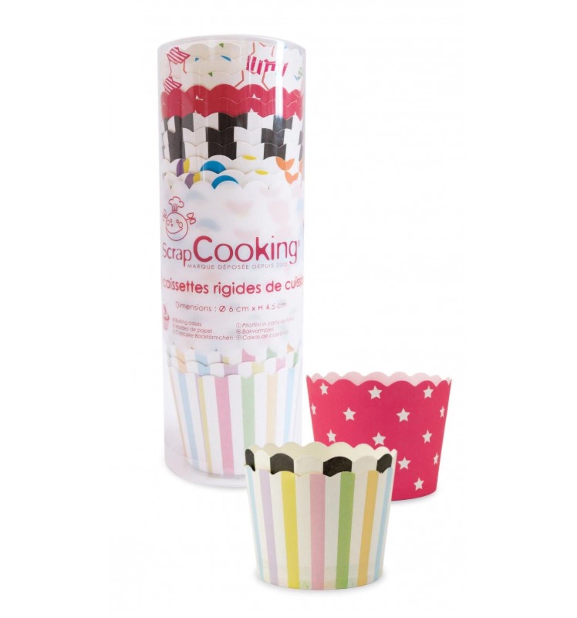 Bunte Backförmchen (7 cm) für Muffins & Cupcakes. Hitzebeständig, antihaftend, ideal für kreative Anlässe. 25 Stk. von Scrap Cooking.