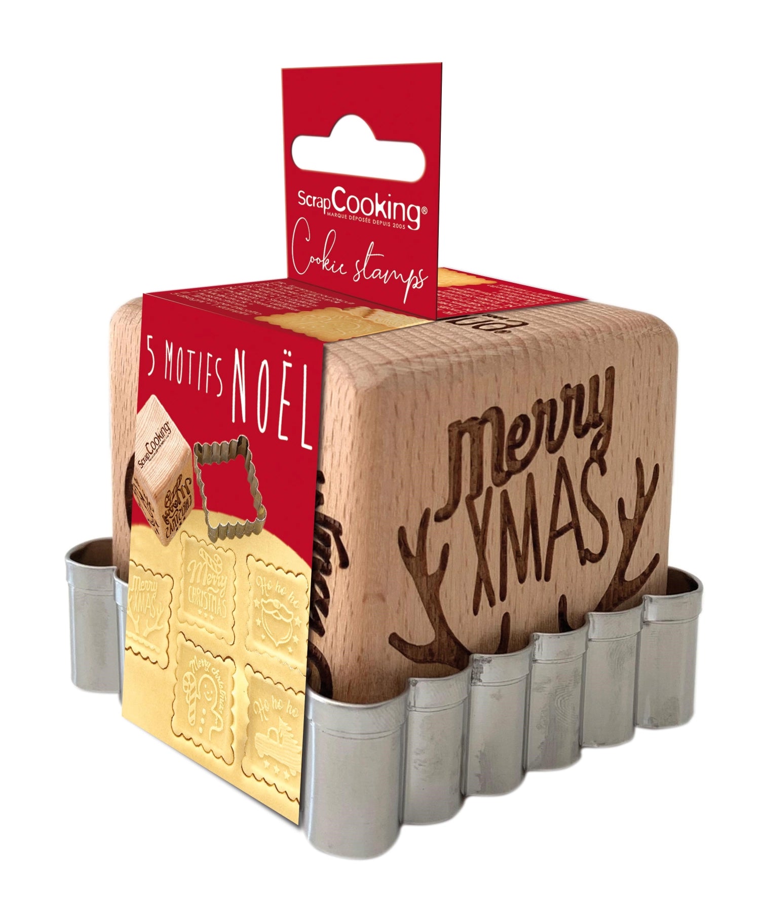 Timbro dei biscotti, timbro cubo e cutter, Natale