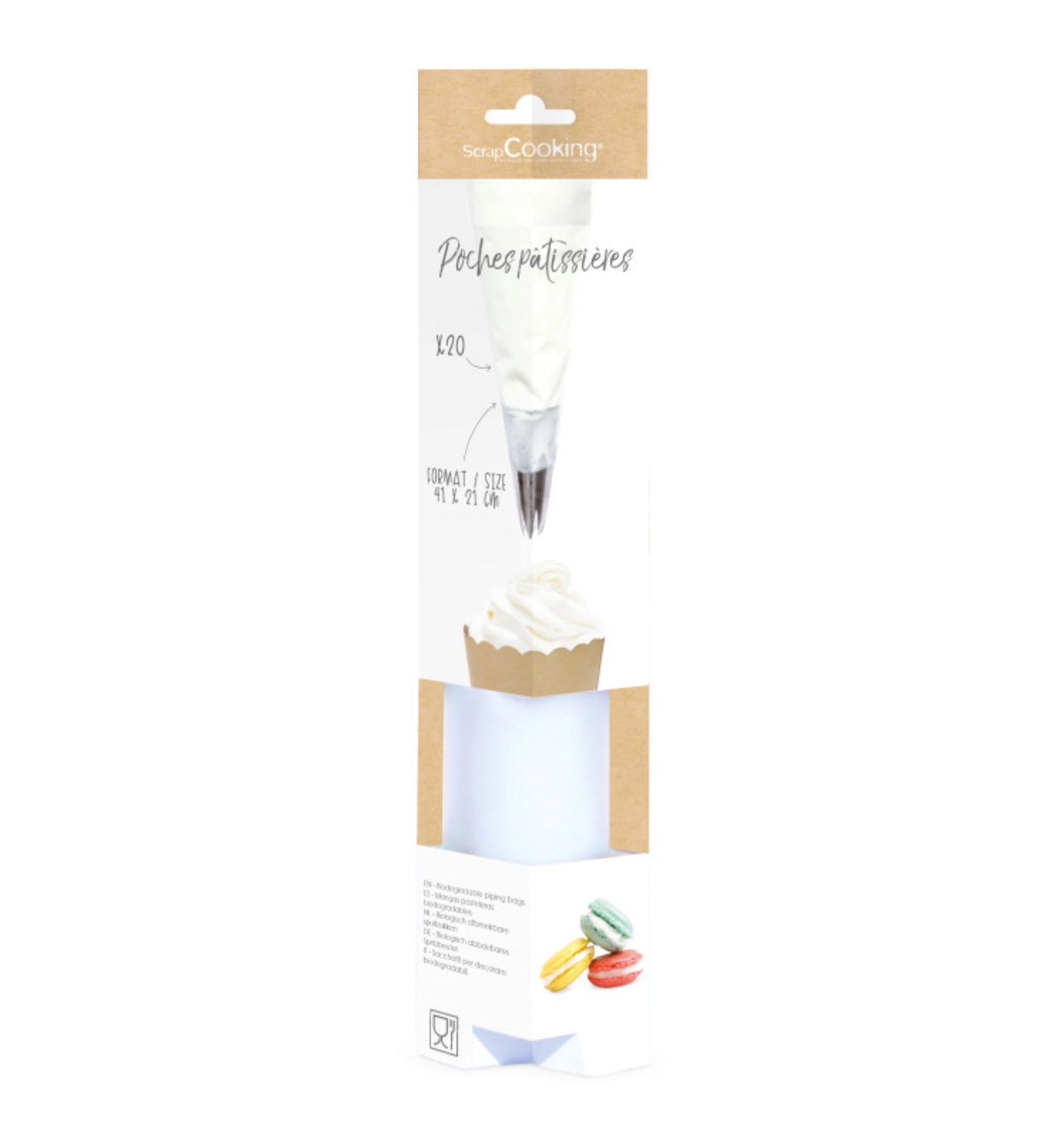 Boîte avec un sac à tuyauterie 41x21cm