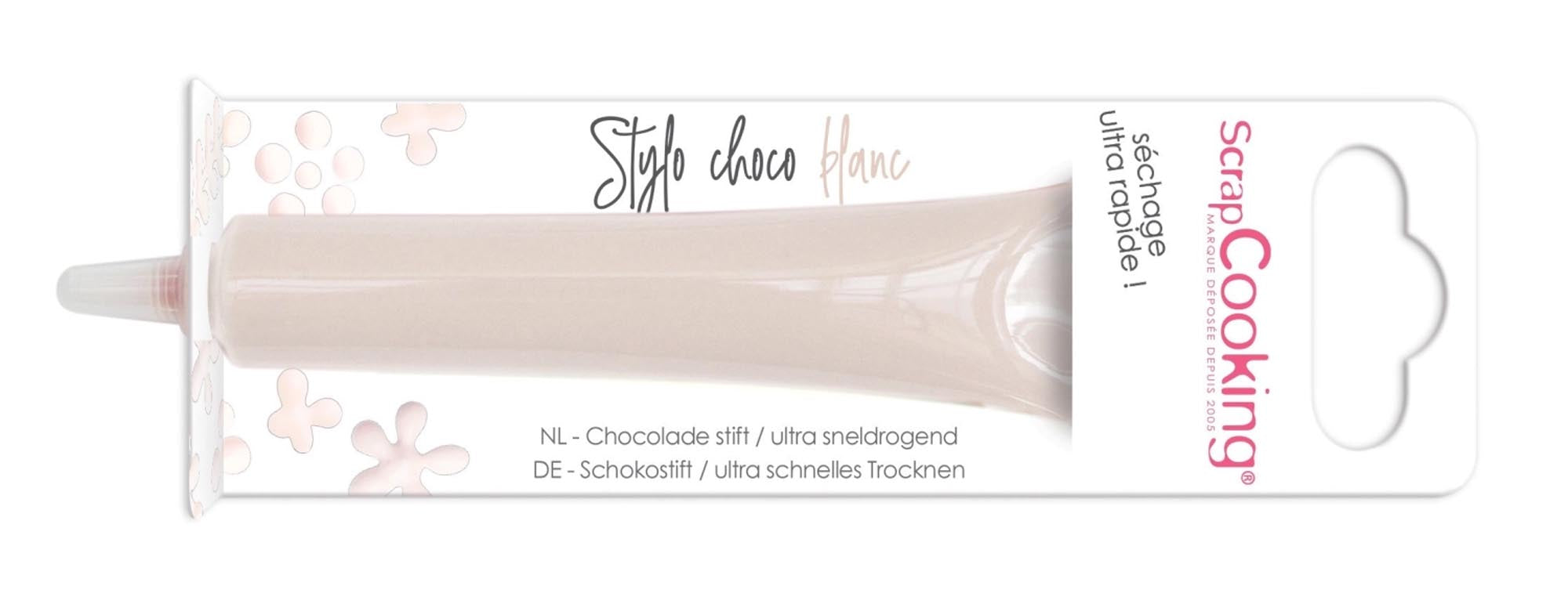 Entdecken Sie den Stift mit Schokoladengeschmack von Scrap Cooking! Ideal für kreative Backprojekte, mit hochwertiger weisser Schokolade für perfekte Designs.