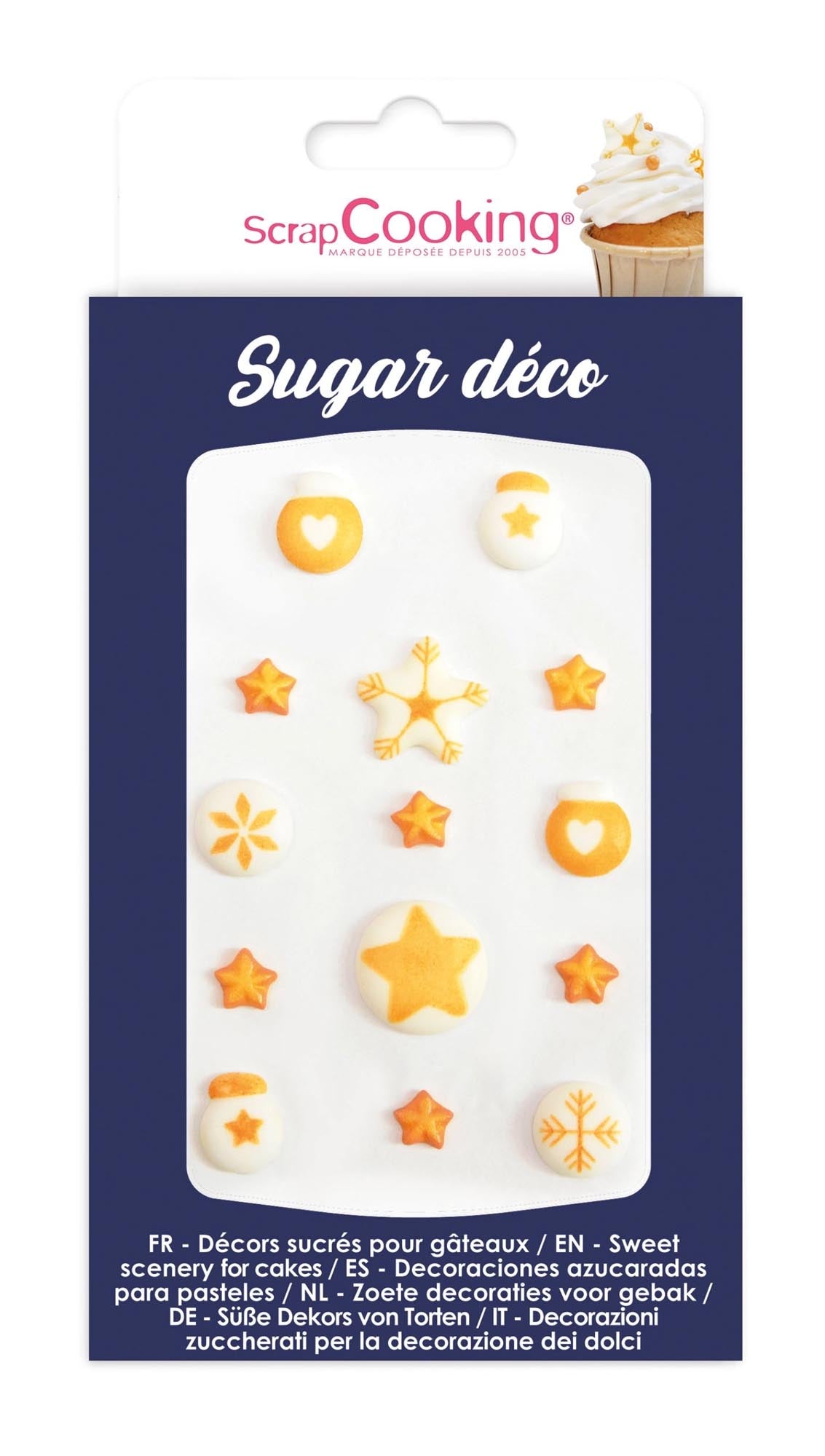 Verleihen Sie Ihren winterlichen Desserts mit der Zucker Deko Winter Gold von Scrap Cooking einen festlichen Glanz. Ideal für Plätzchen, Torten und mehr!