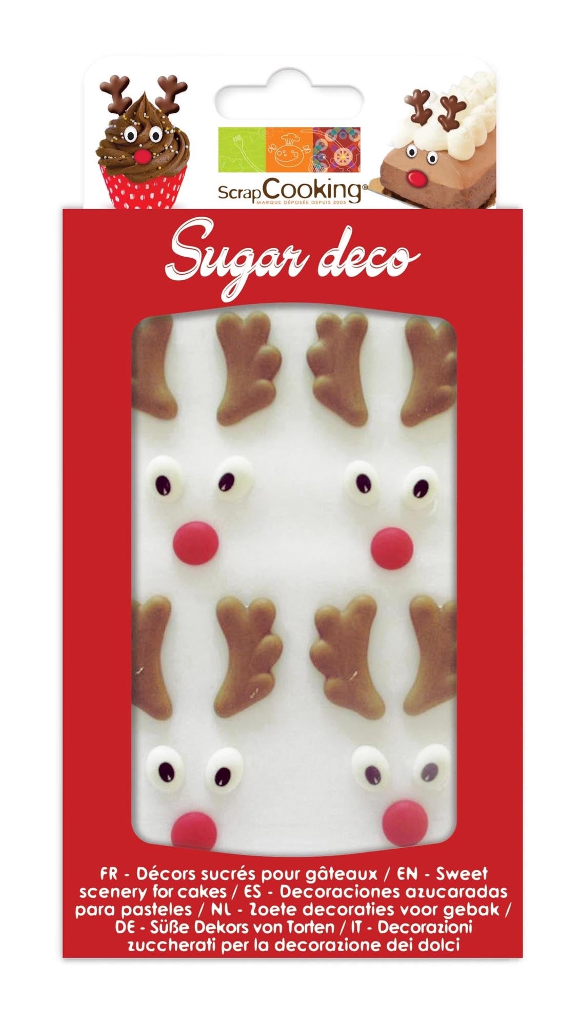 Entdecken Sie die Zucker Deko Rentiere von Scrap Cooking – perfekte Weihnachtsdeko für Plätzchen, Torten und festliche Anlässe. 20 Stück für süsse Kreationen!