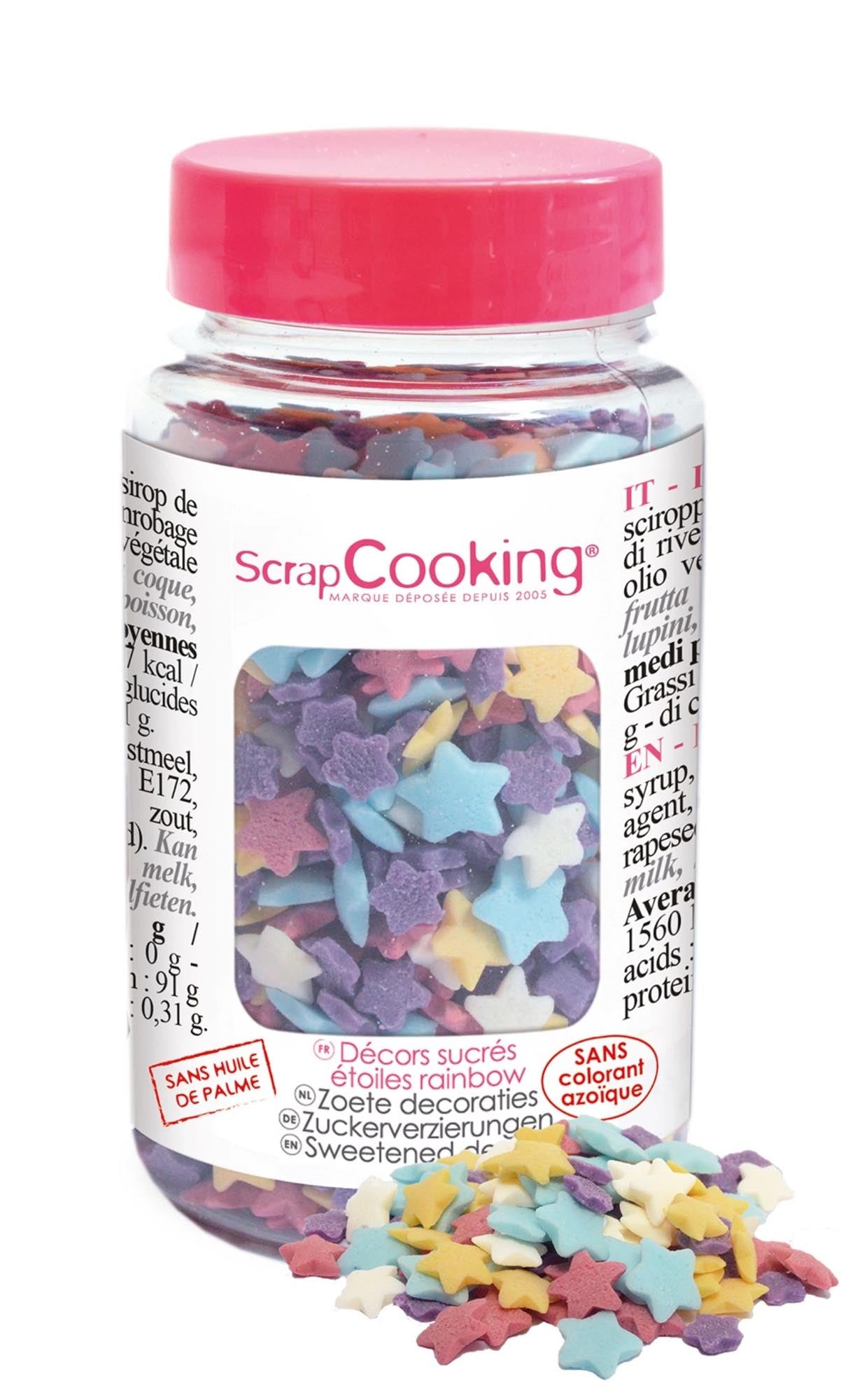 Bunte Rainbow Sternzucker für kreative Backideen, 55g von Scrap Cooking.