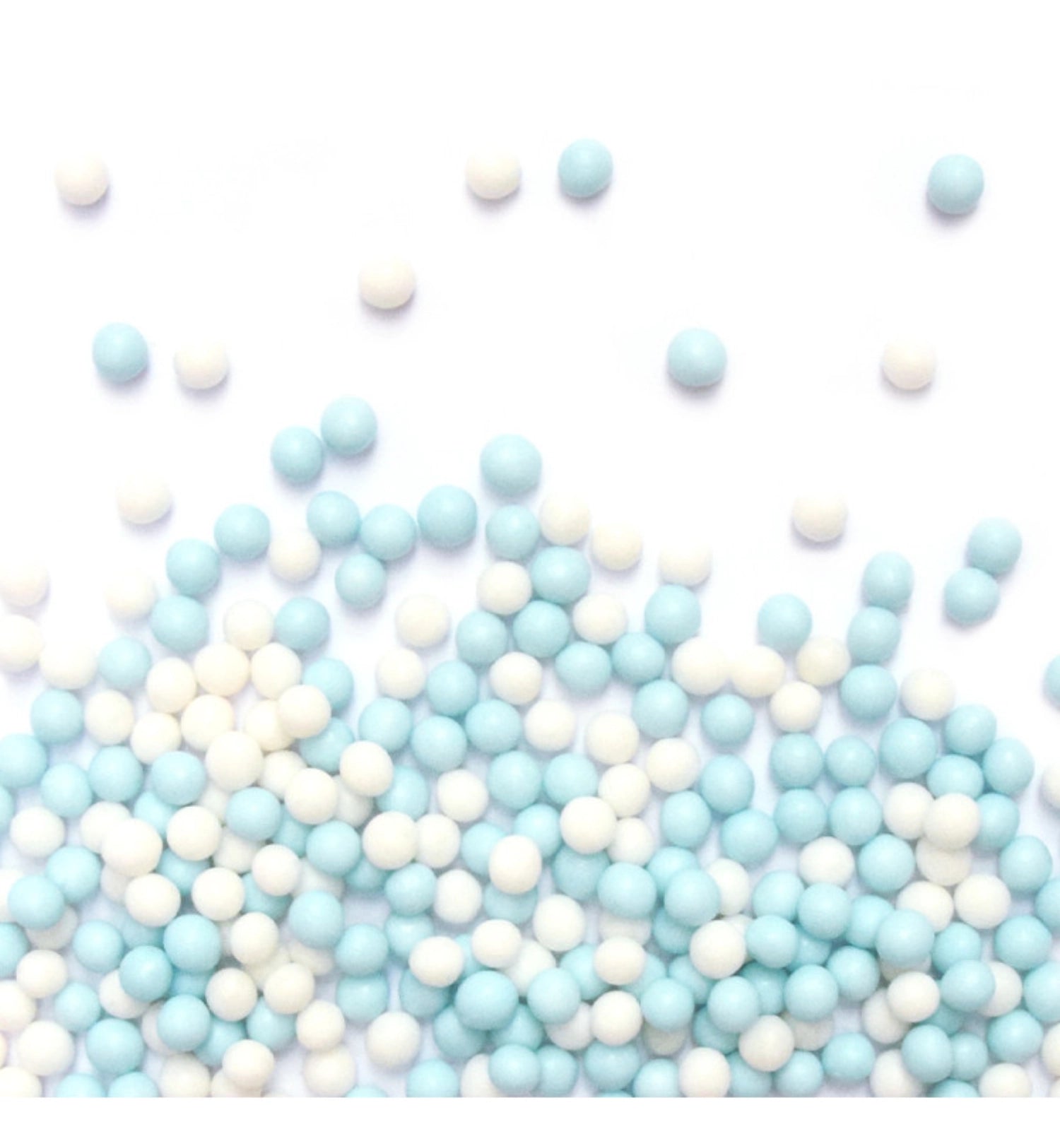 Decorative sugar pearls white blue 55g