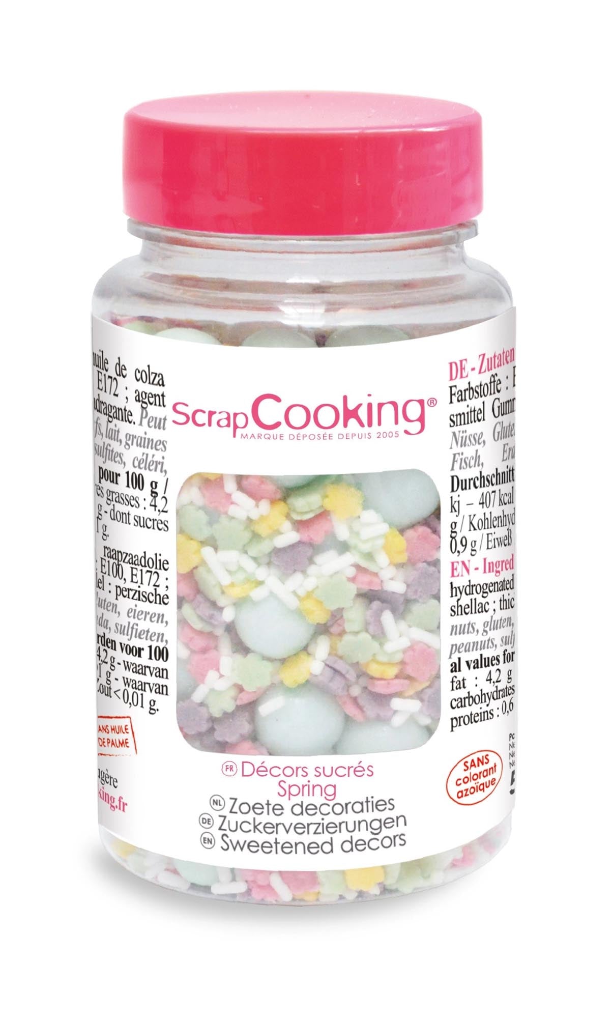 Bunter Deko Zucker Frühling 80g von Scrap Cooking: Perfekt zum Verzieren von Torten und Desserts, bringt Farbe und Freude in Ihre Backkreationen!