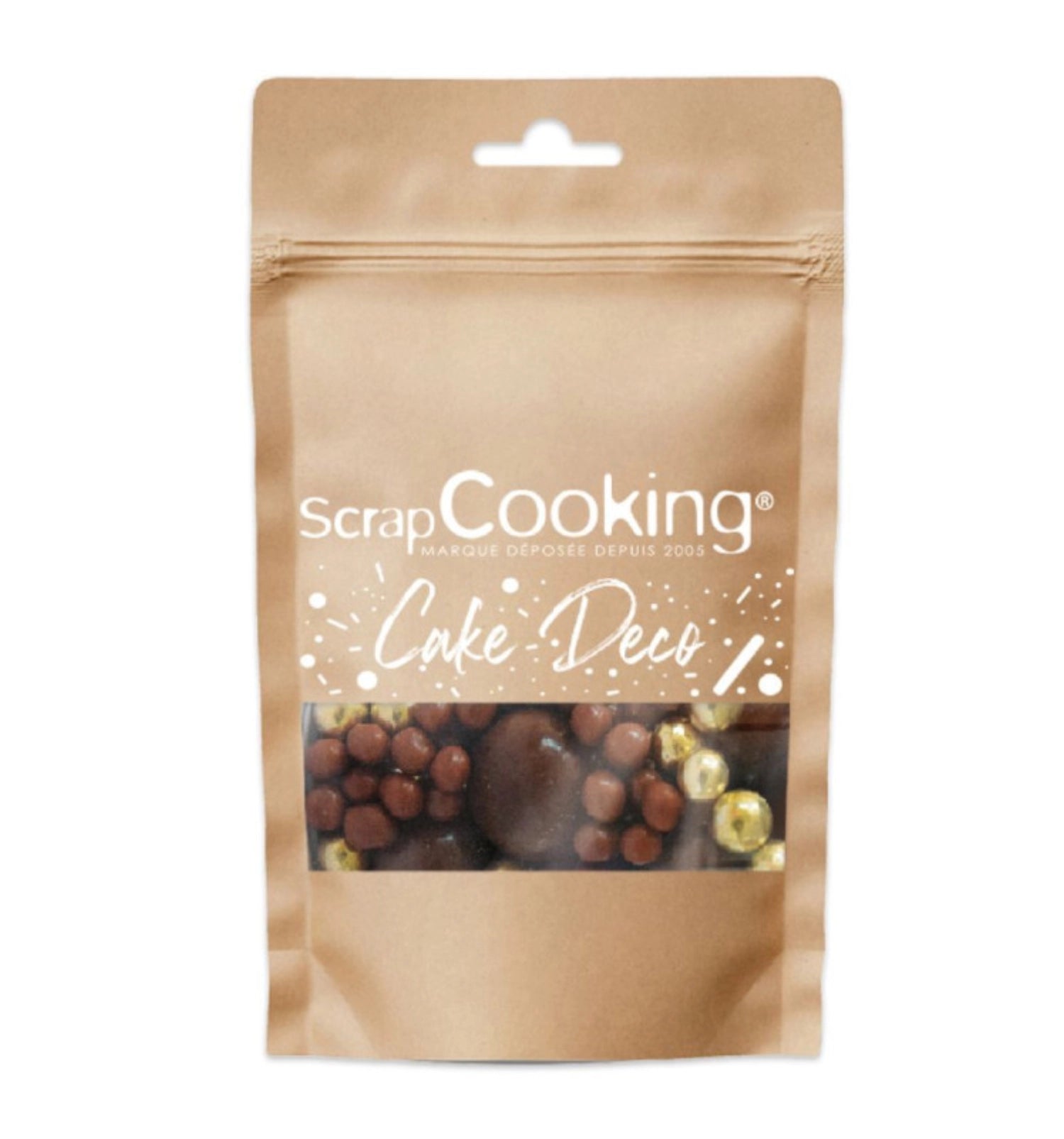 Decorative chocolate pearls black chocolate and gold 50g