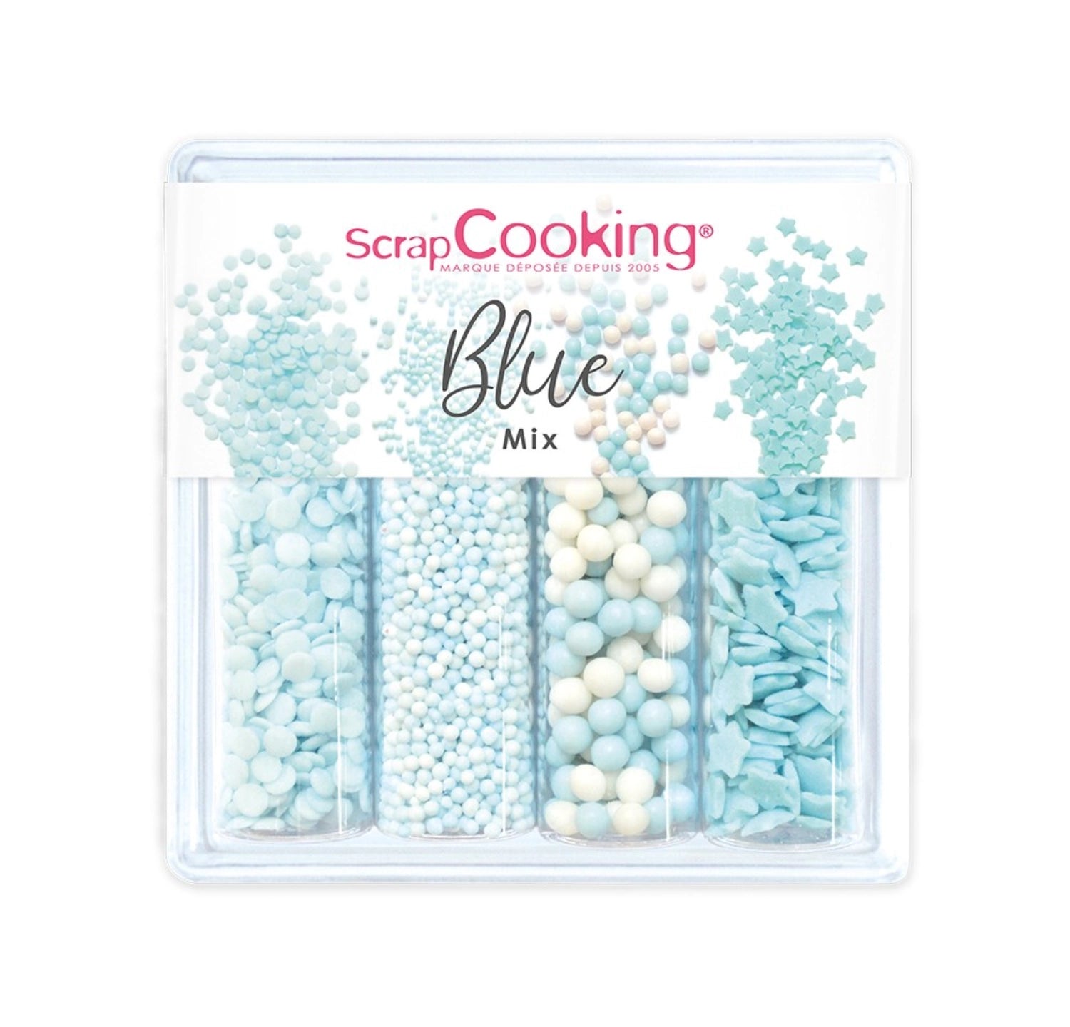 4 Décorations de sucre réglées Blue Mix 64G