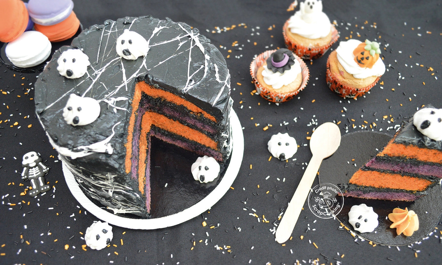 Buntes 4er Set Zuckerdekore für Halloween, perfekt zum Verzieren von Kuchen und Desserts für eine schaurig-süße Feier.