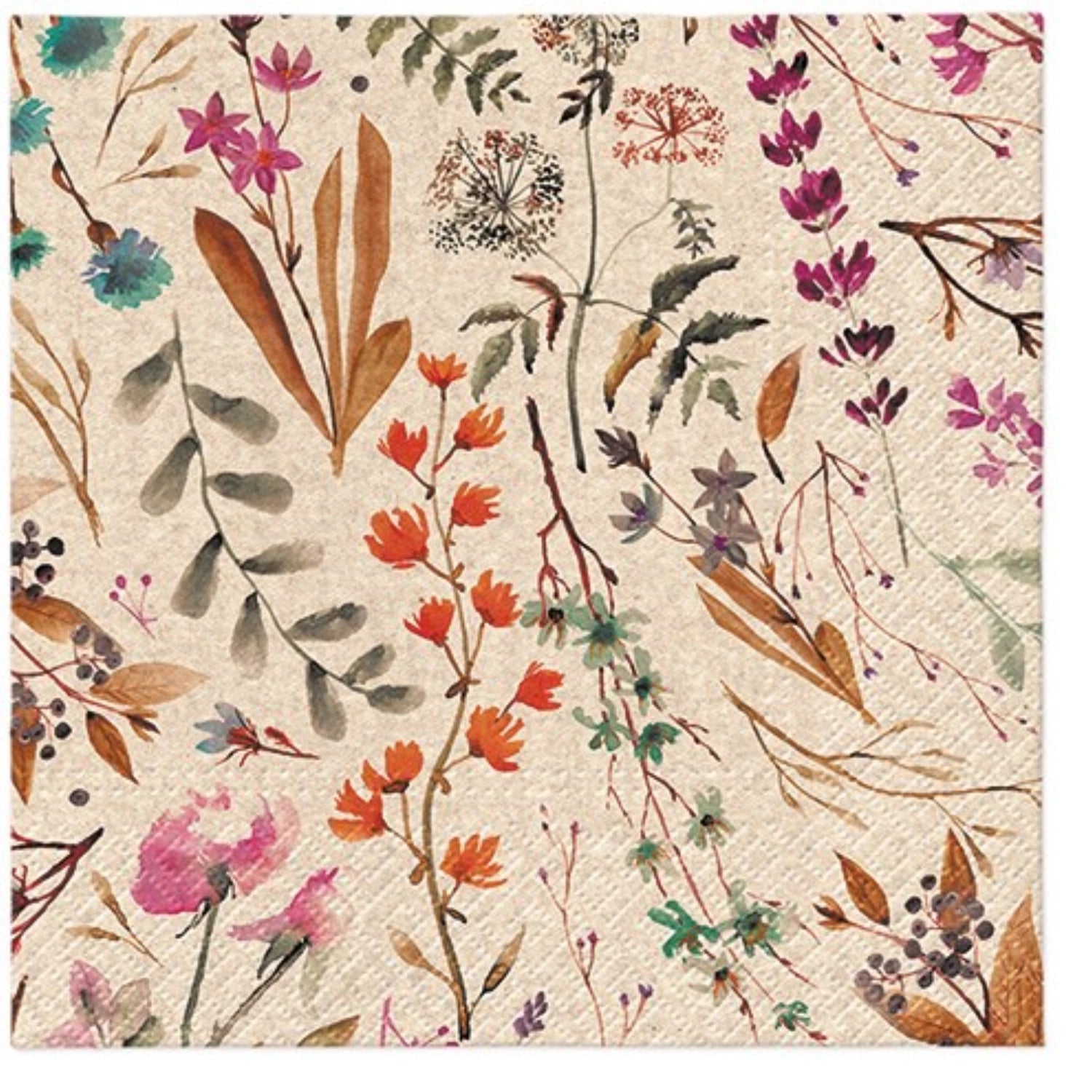 Servietten Lunch 20x We care Dried floral bouquet, 33x33cm in Mehrfarbig präsentiert im Onlineshop von KAQTU Design AG. Servietten ist von PAW