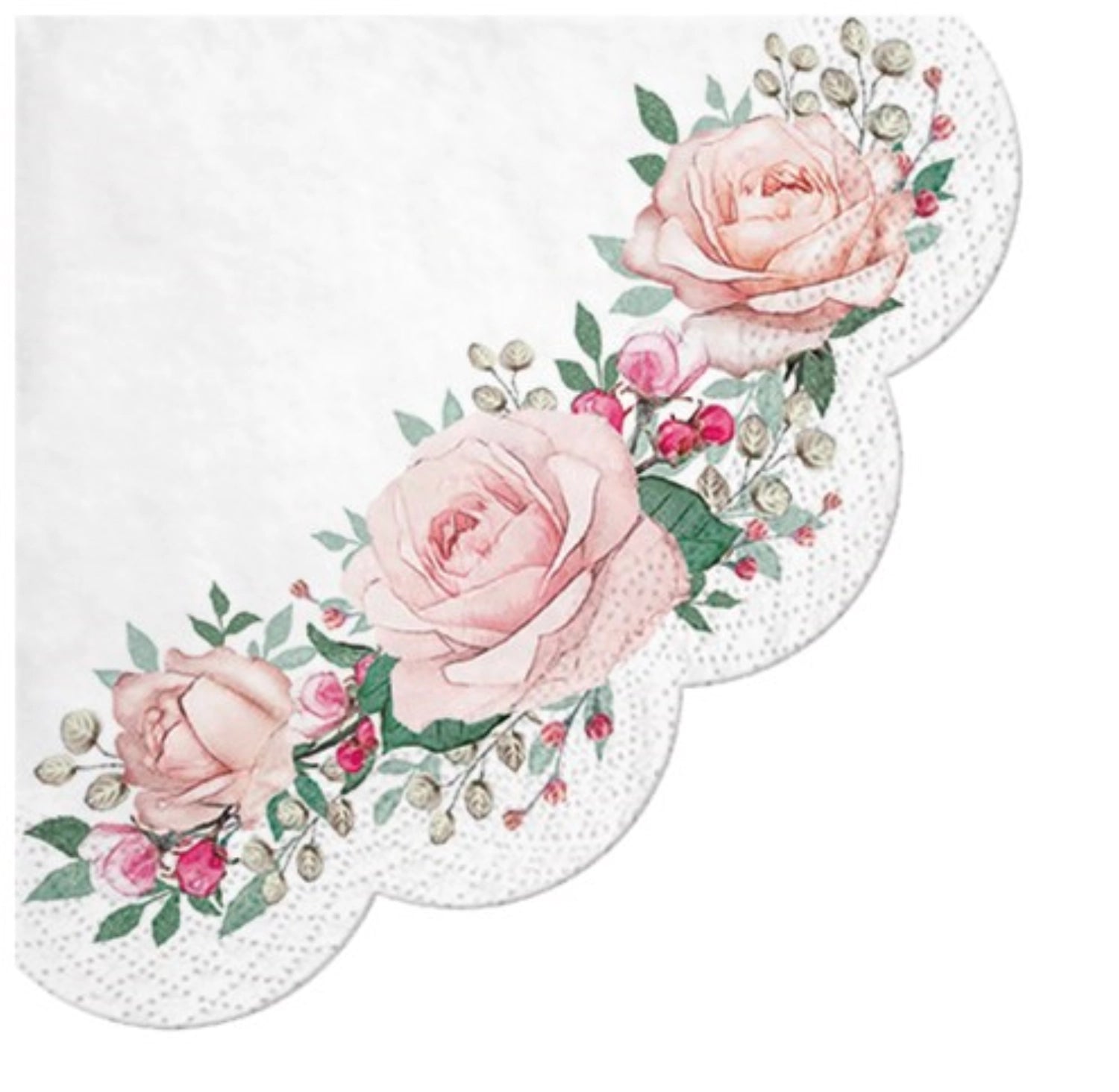 Servietten Round 12x Rosen, D 32cm in Mehrfarbig präsentiert im Onlineshop von KAQTU Design AG. Servietten ist von PAW