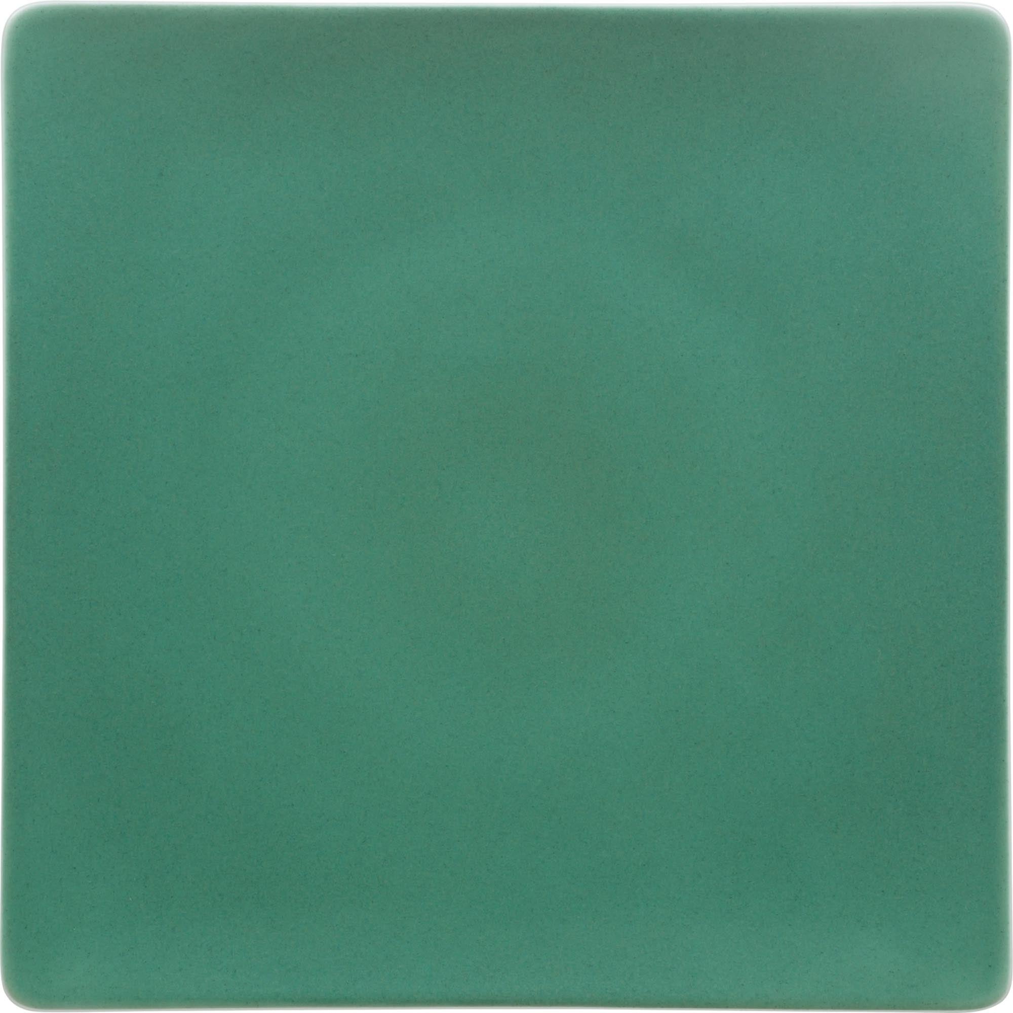 Eleganter, quadratischer Pottery Jade Teller von Schönwald, 27 cm, jadegrüne Glasur, robustes Porzellan, spülmaschinenfest.
