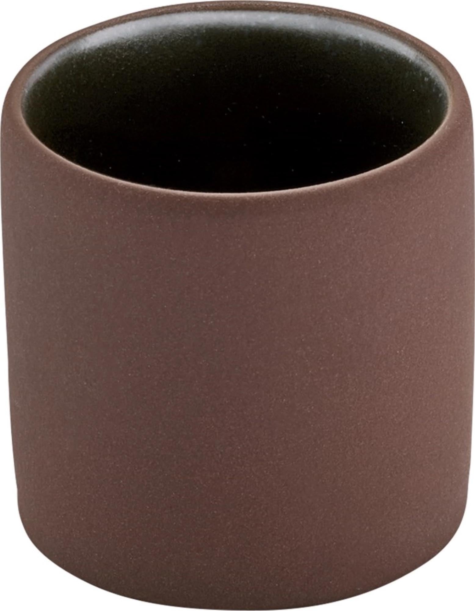 Elegante Espressotasse aus Steinzeug, braun-schwarz, 0,09l. Hervorragende Wärmeisolierung, spülmaschinenfest. Ideal für Espresso.