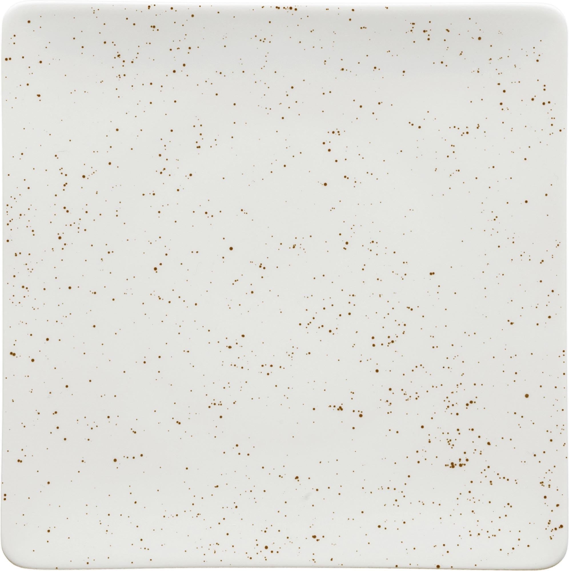 Eleganter, quadratischer 20cm Teller aus hochwertigem Porzellan, ideal für stilvolle Präsentationen in Restaurants und Zuhause.