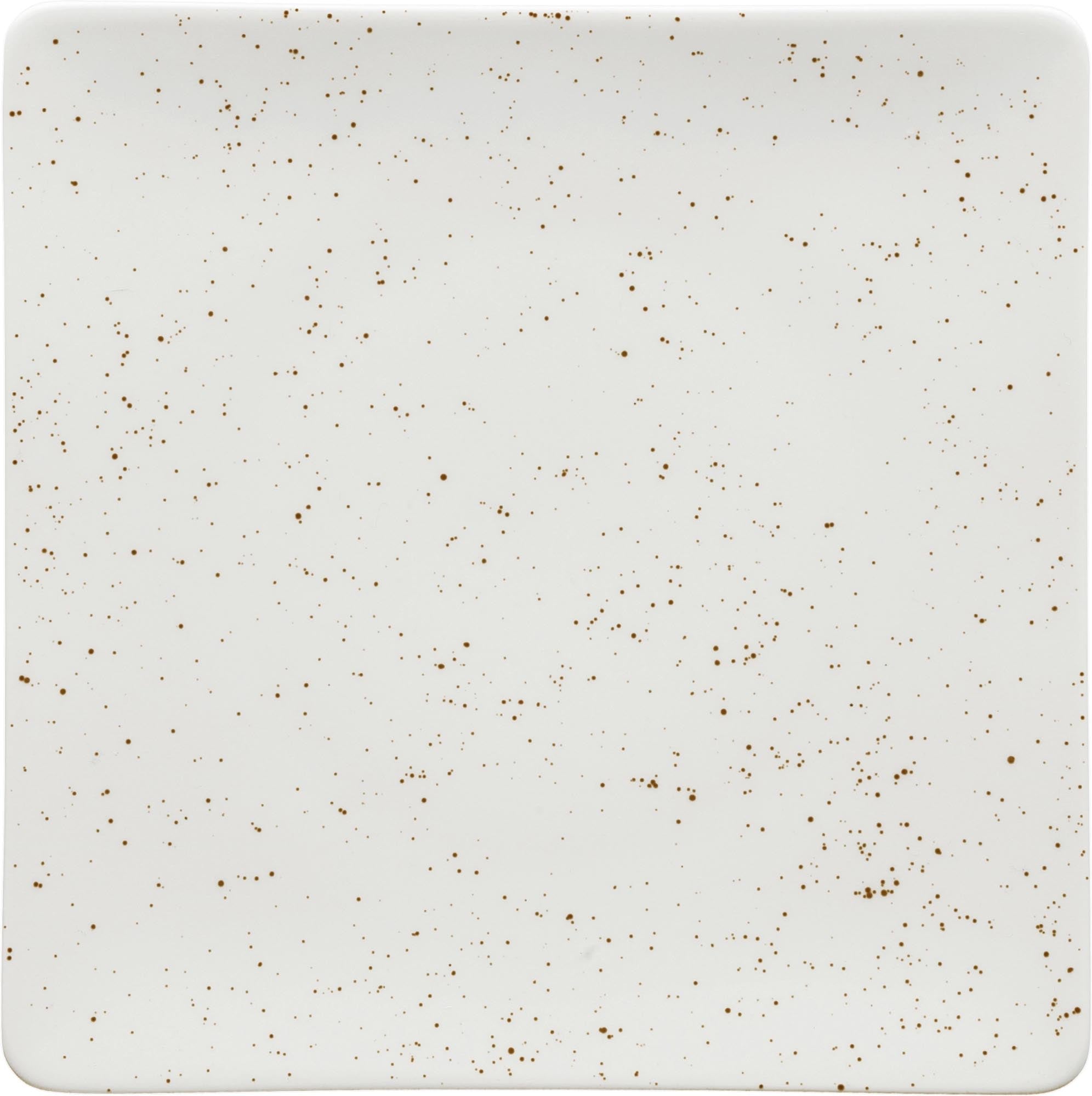 Eleganter, quadratischer 27cm Teller aus robustem Porzellan von Schönwald. Ideal für kreative Anrichtevariationen. Spülmaschinenfest.