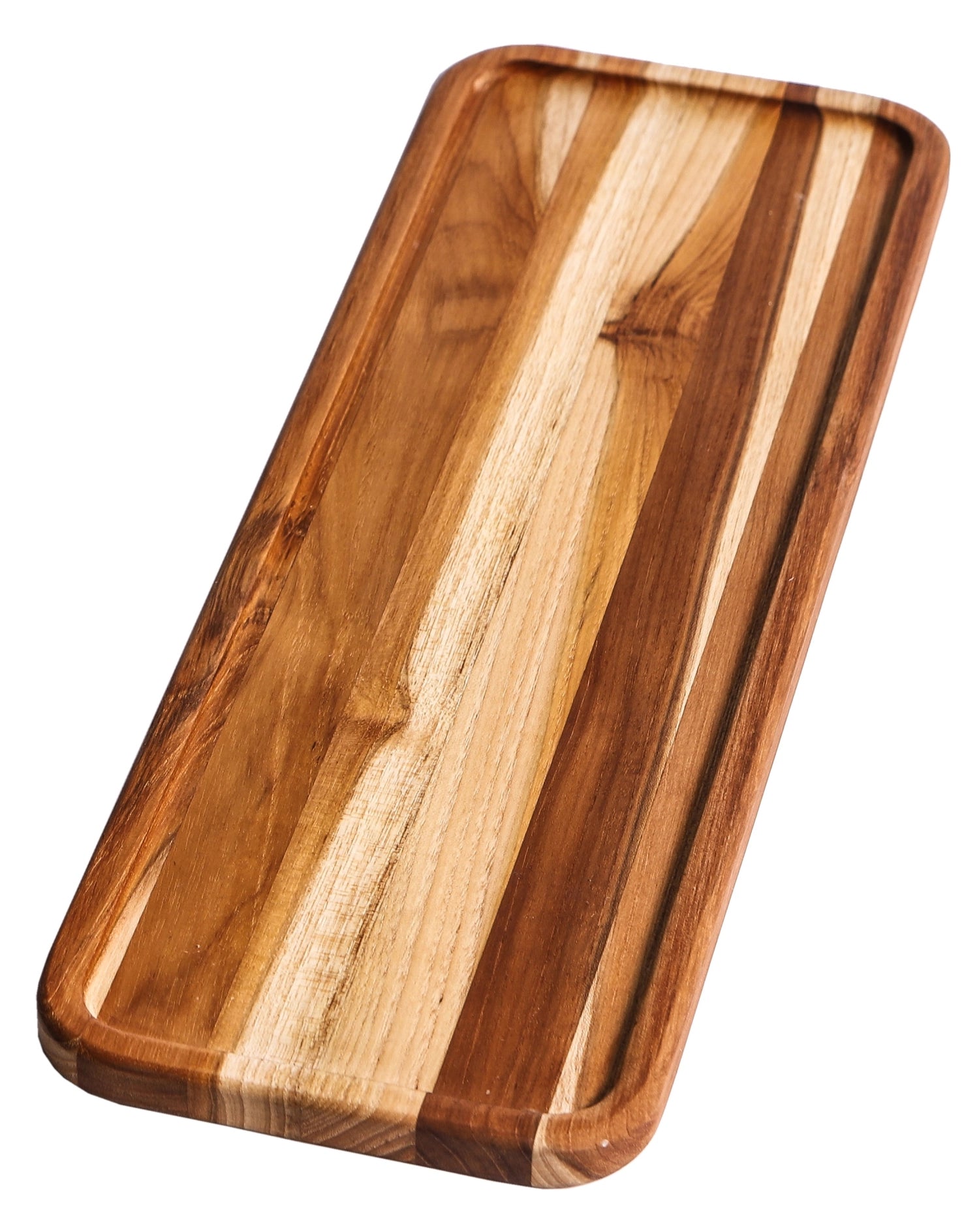 Plateau de service en teck m. Étroit. Bord, rectangulaire, 40x14 x1,5 cm