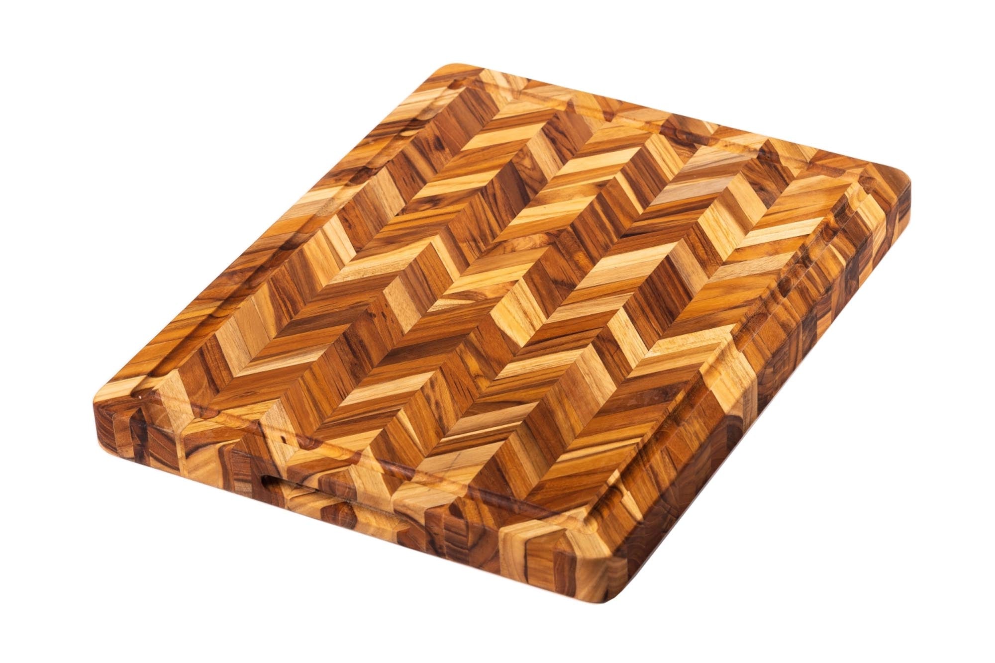Tagliere in teak con succo di succo, 50.8x40.6x3,8 cm
