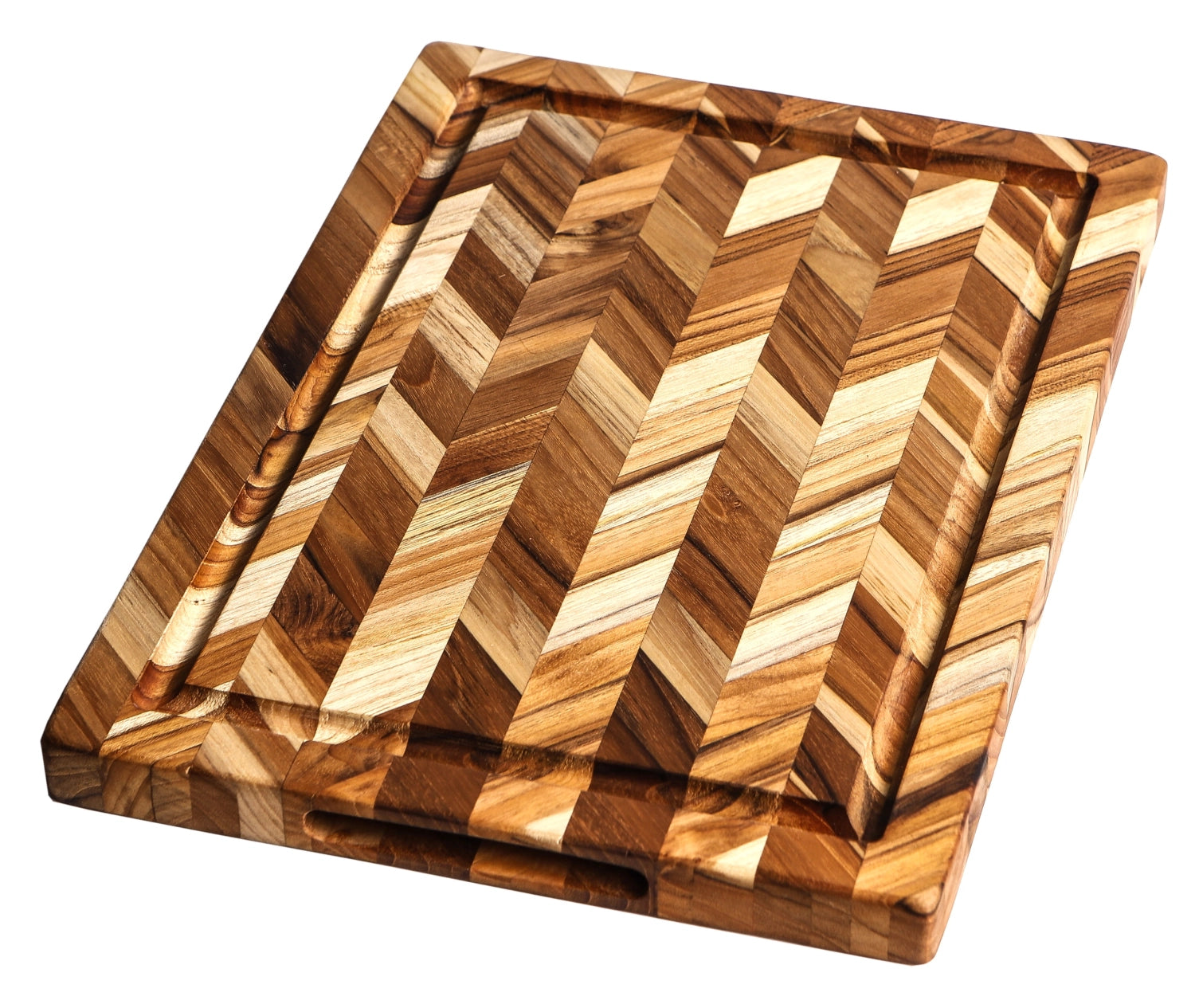 Teak Schneide- und Servierbrett m. Saftrille, 46x36x2.5 cm