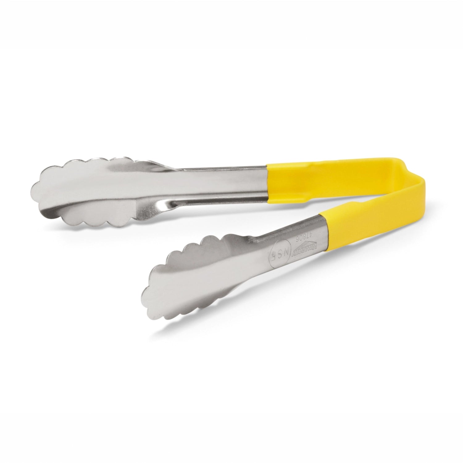 Buffetzange Kool Touch mit gelbem Griff, 15 cm lang, ideal zum Servieren von Speisen, ergonomisch, rutschfest und hitzebeständig für sicheren Halt.