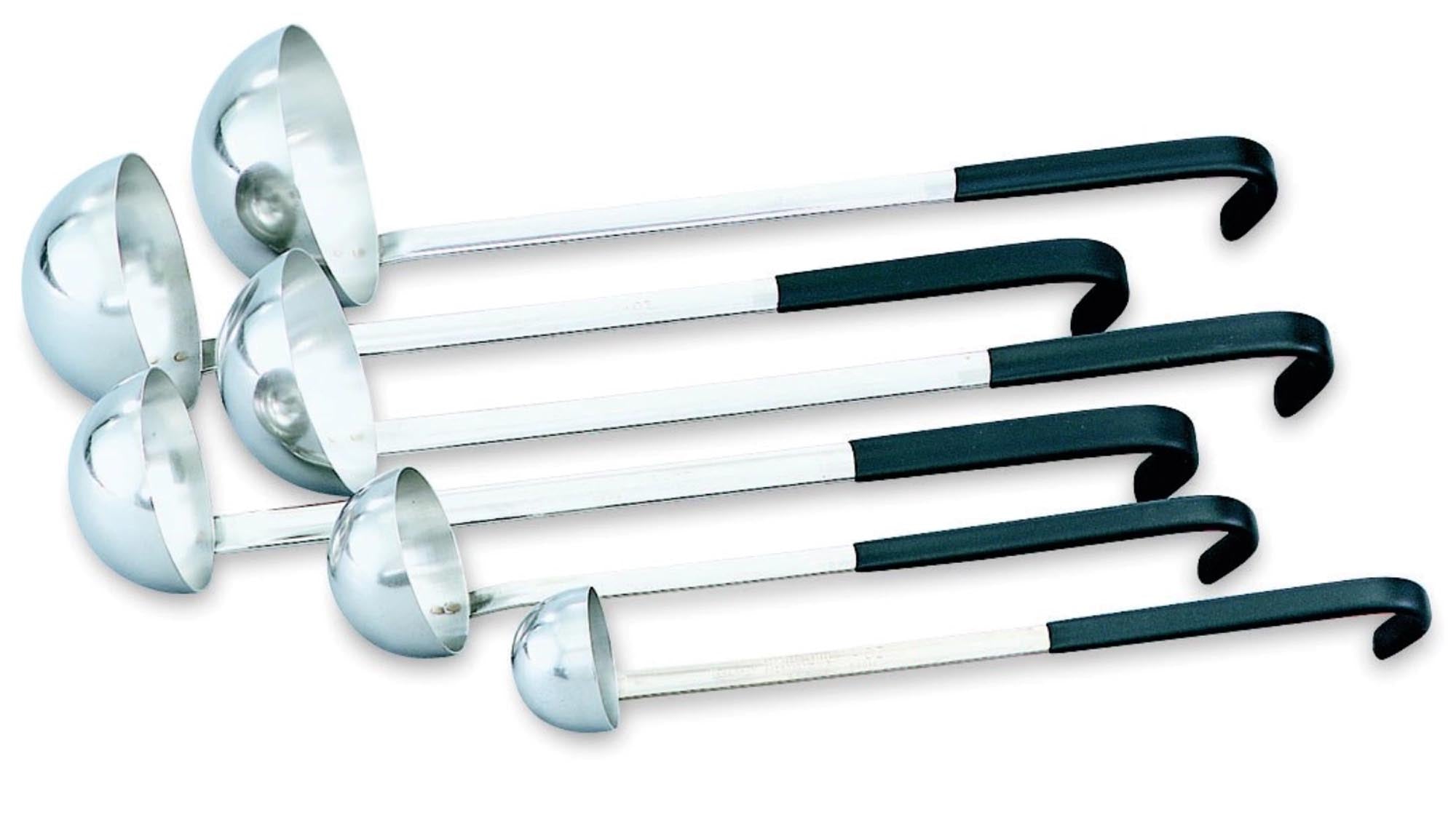 Entdecken Sie den Kool Touch Schöpfer von Vollrath: 0,1774 l, 9,1 cm, ergonomisch, hitzebeständig, ideal für Suppen und Saucen. Hochwertiger Edelstahl.