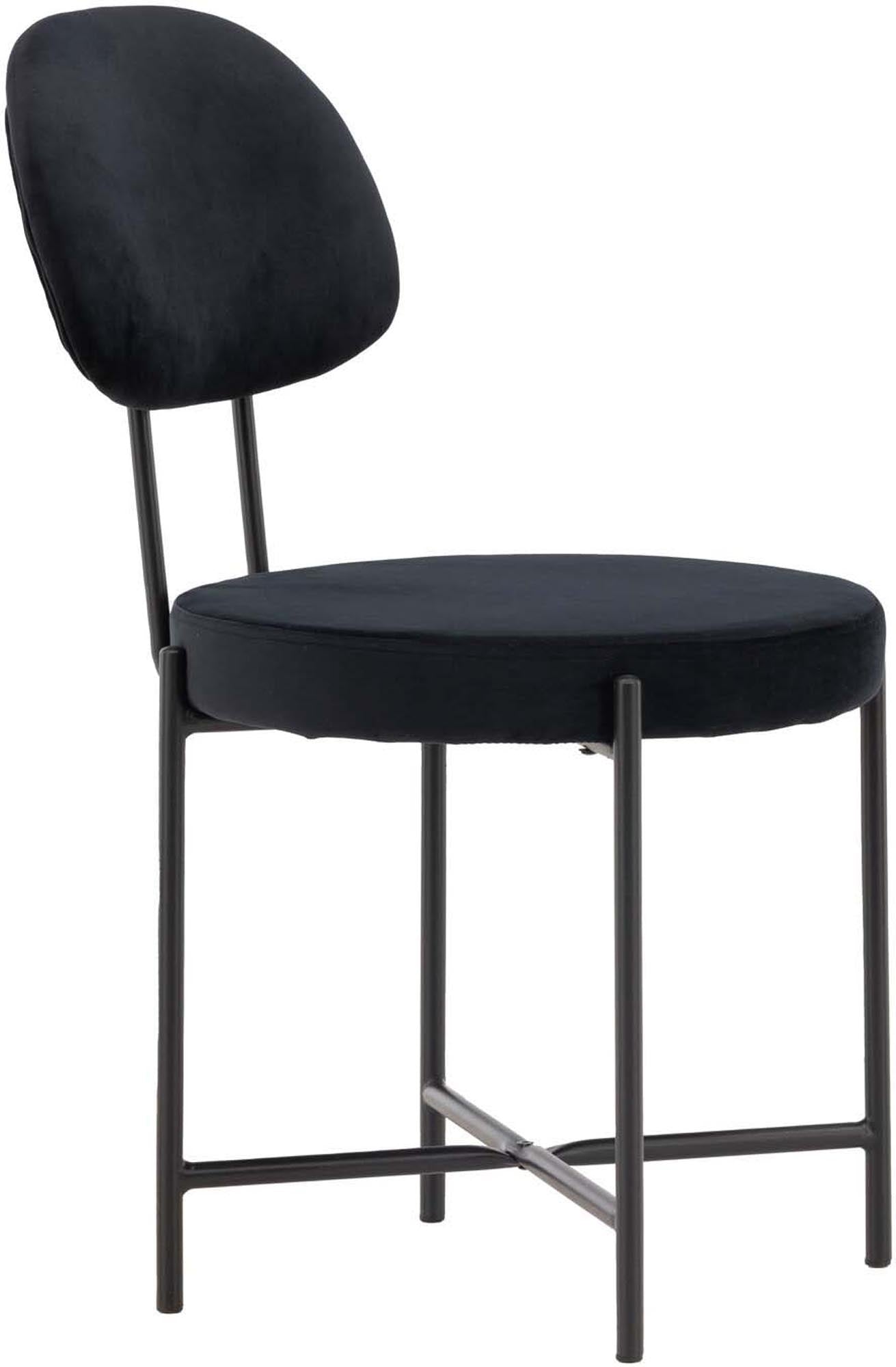 Entdecken Sie den stilvollen STELLA Stuhl von Venture Home – ein skandinavisches Designhighlight aus luxuriösem Samt und robustem Stahl.