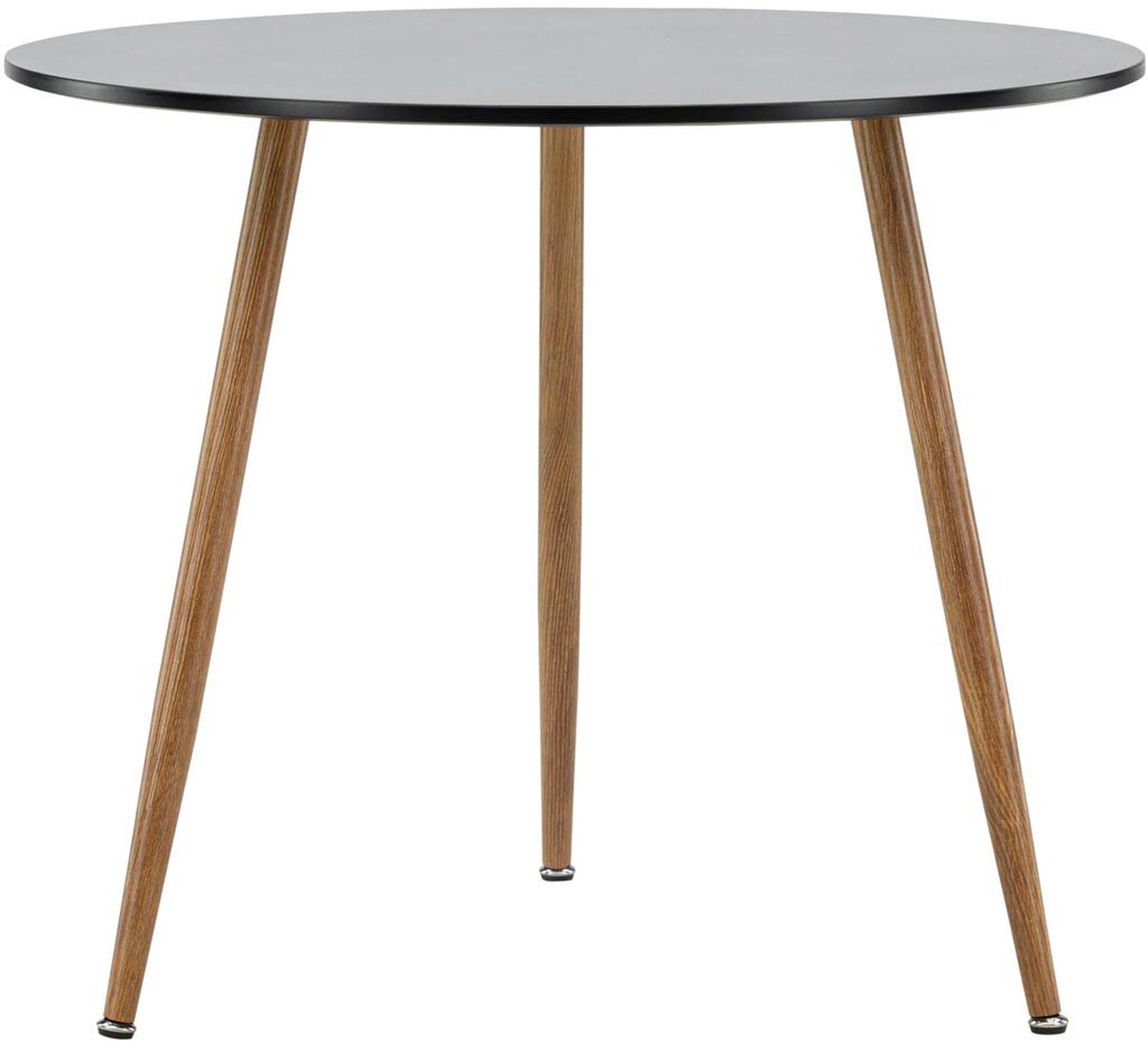 Moderner runder Esstisch Polar von Venture Home, ideal für gesellige Abende mit Familie und Freunden. Hochwertige MDF-Oberfläche in elegantem Schwarz.