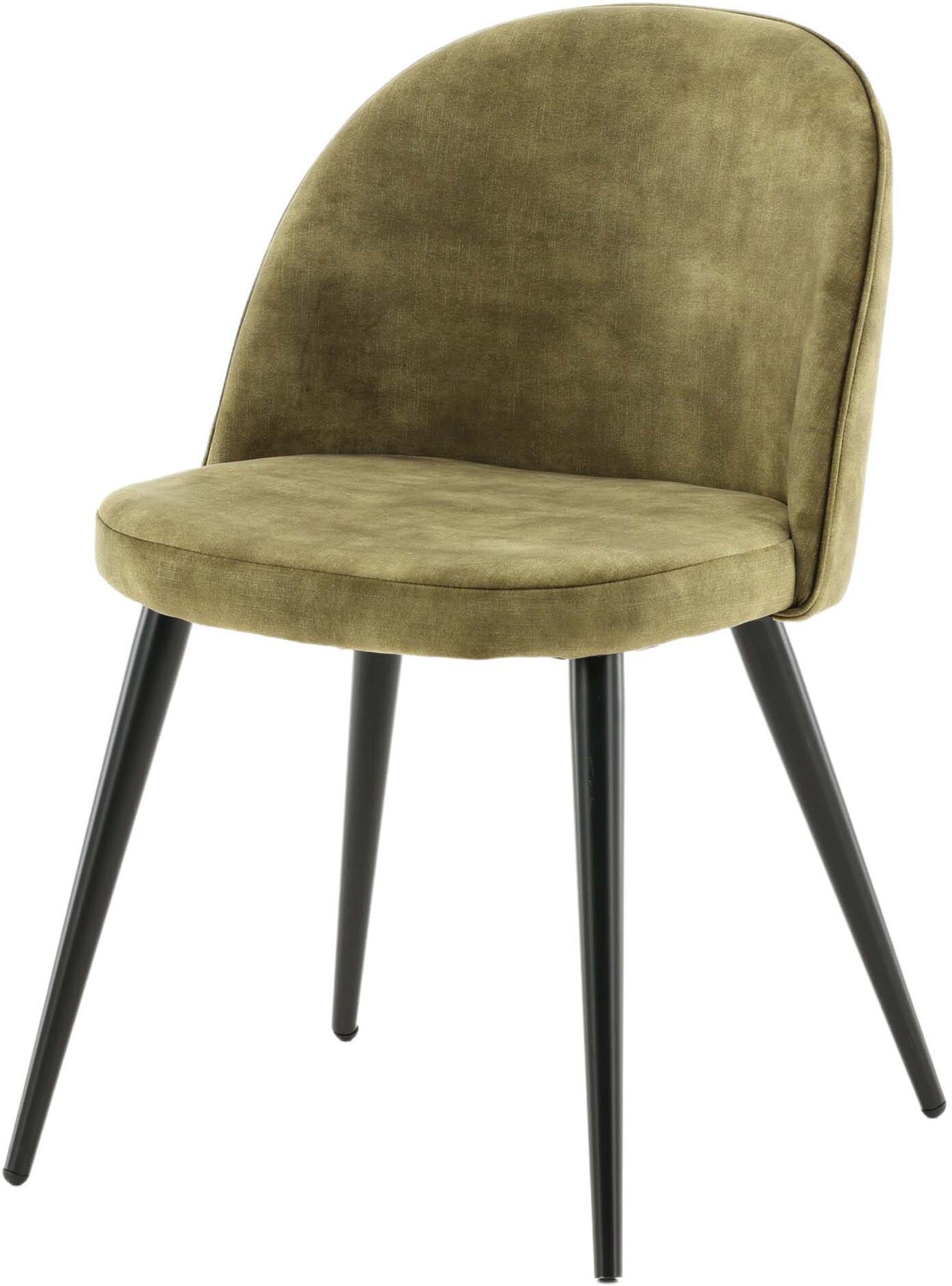 Luxuriöser Velvet Stuhl von Venture Home: Edler Samtbezug, ergonomische Form und stilvolle Metallbeine für einladenden Komfort in Ihrem Zuhause.