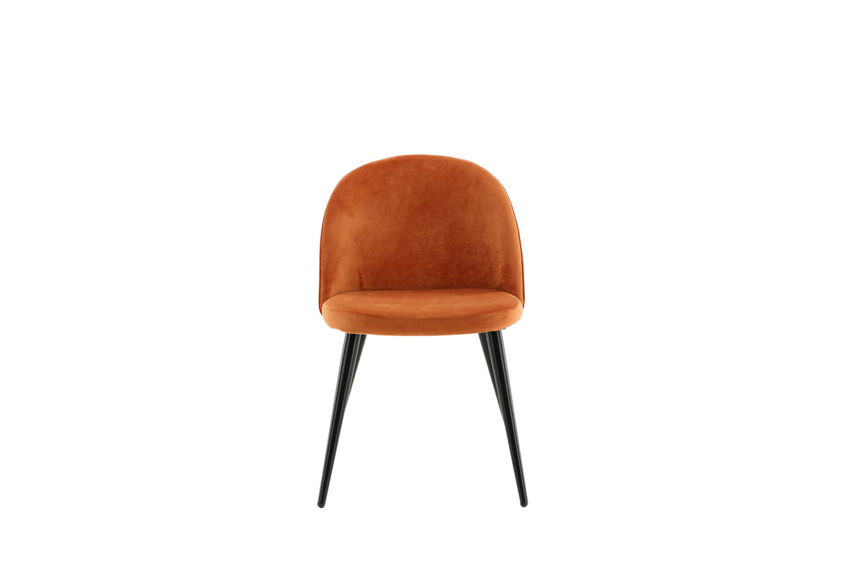 Velvet Matstol Stuhl in Rostiges Orange / Schwarz präsentiert im Onlineshop von KAQTU Design AG. Schalenstuhl ist von Venture Home