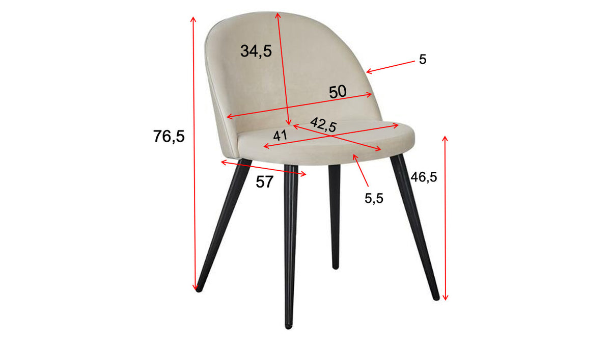Velvet Stuhl von Venture Home mit blauem Polyesterbezug, weiss pulverbeschichtetem Stahlgestell und gepolsterter Sitzfläche aus Formsperrholz und Schaumstoff.