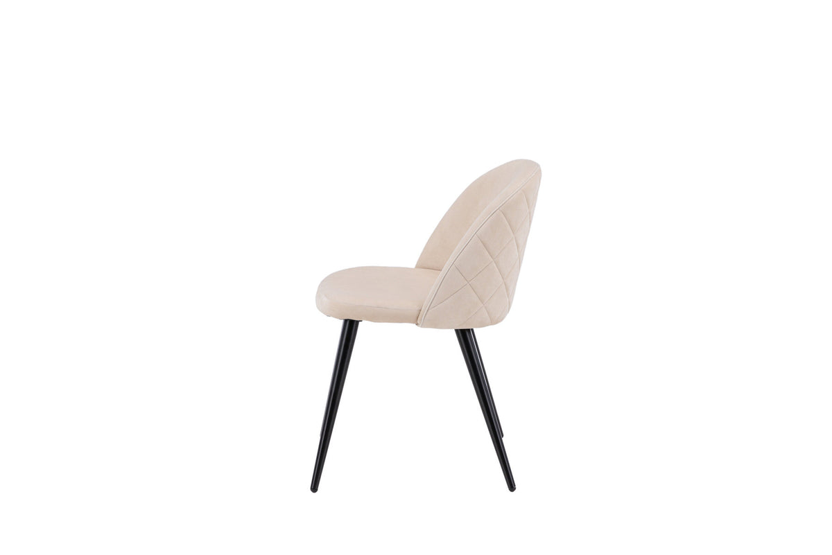 Velvet Stitches Stuhl in Beige präsentiert im Onlineshop von KAQTU Design AG. Schalenstuhl ist von Venture Home