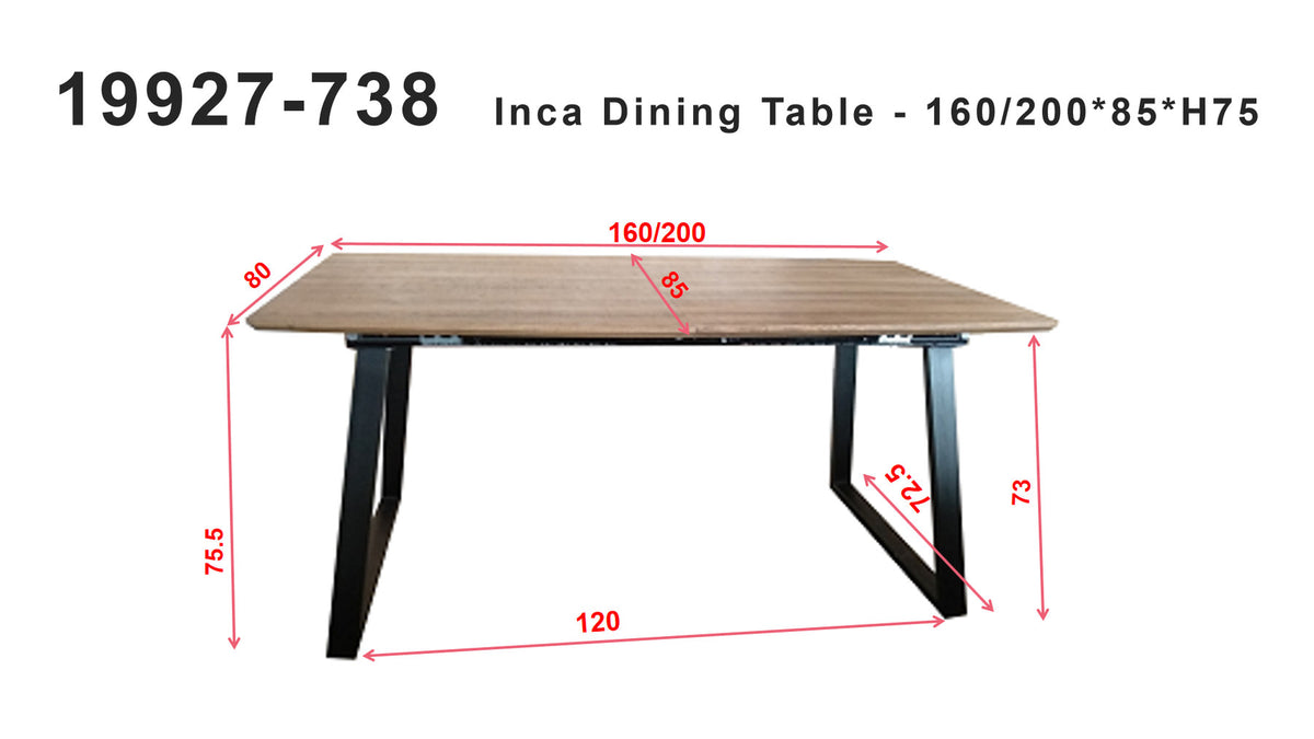 Inka Tisch ausziehbar in Nussbaum präsentiert im Onlineshop von KAQTU Design AG. Esstisch ist von Venture Home